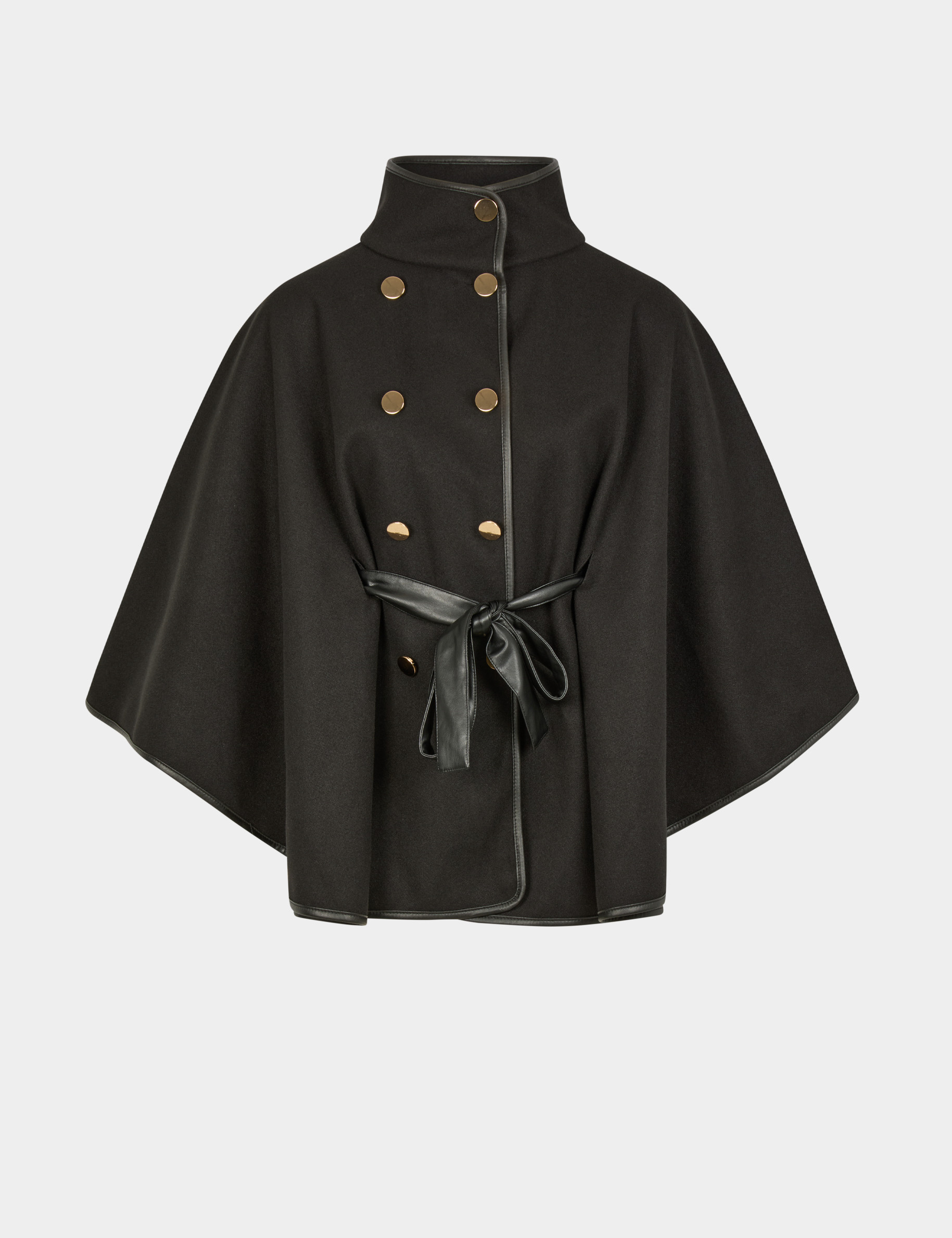Poncho col montant noir femme