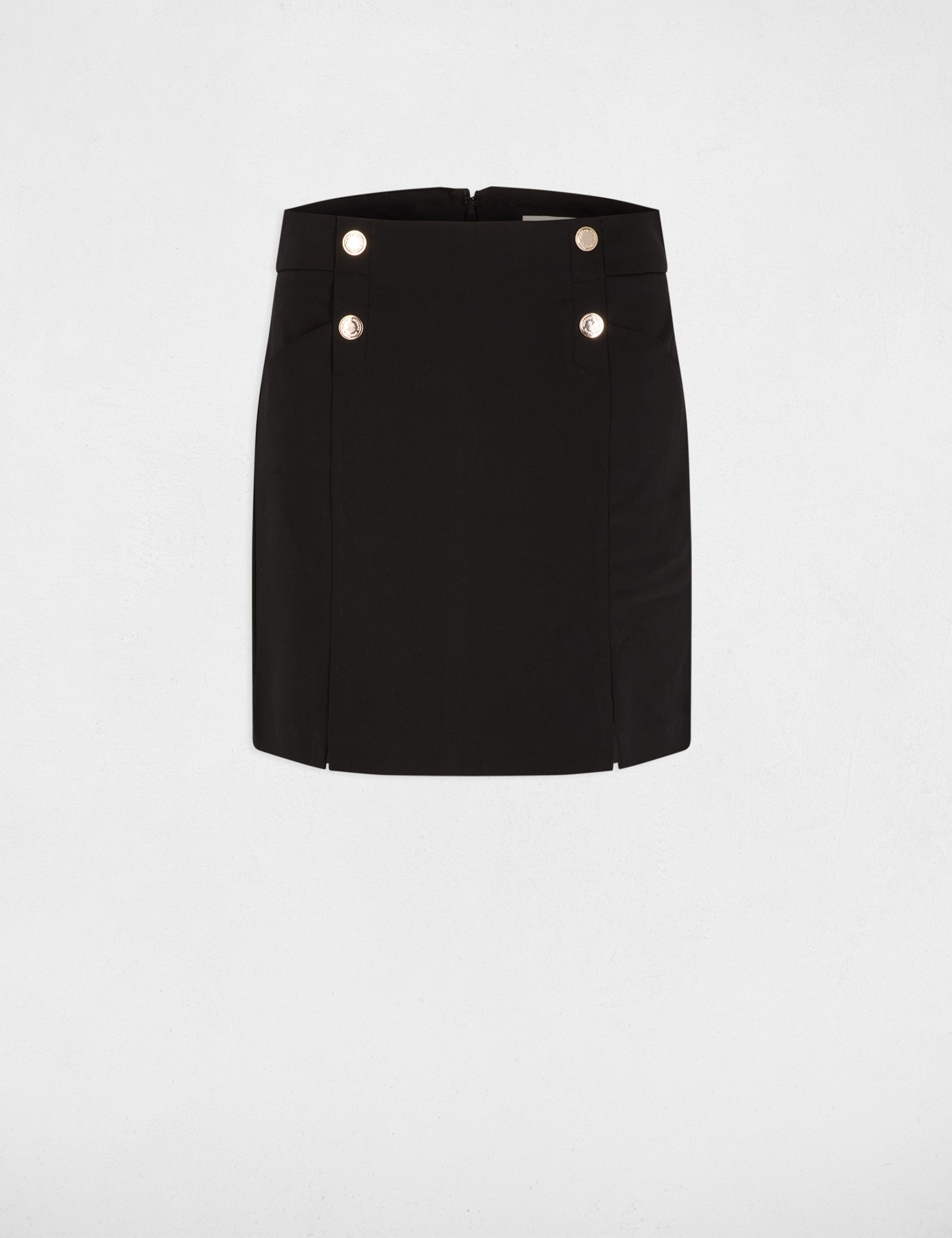 Jupe courte à boutons noir femme