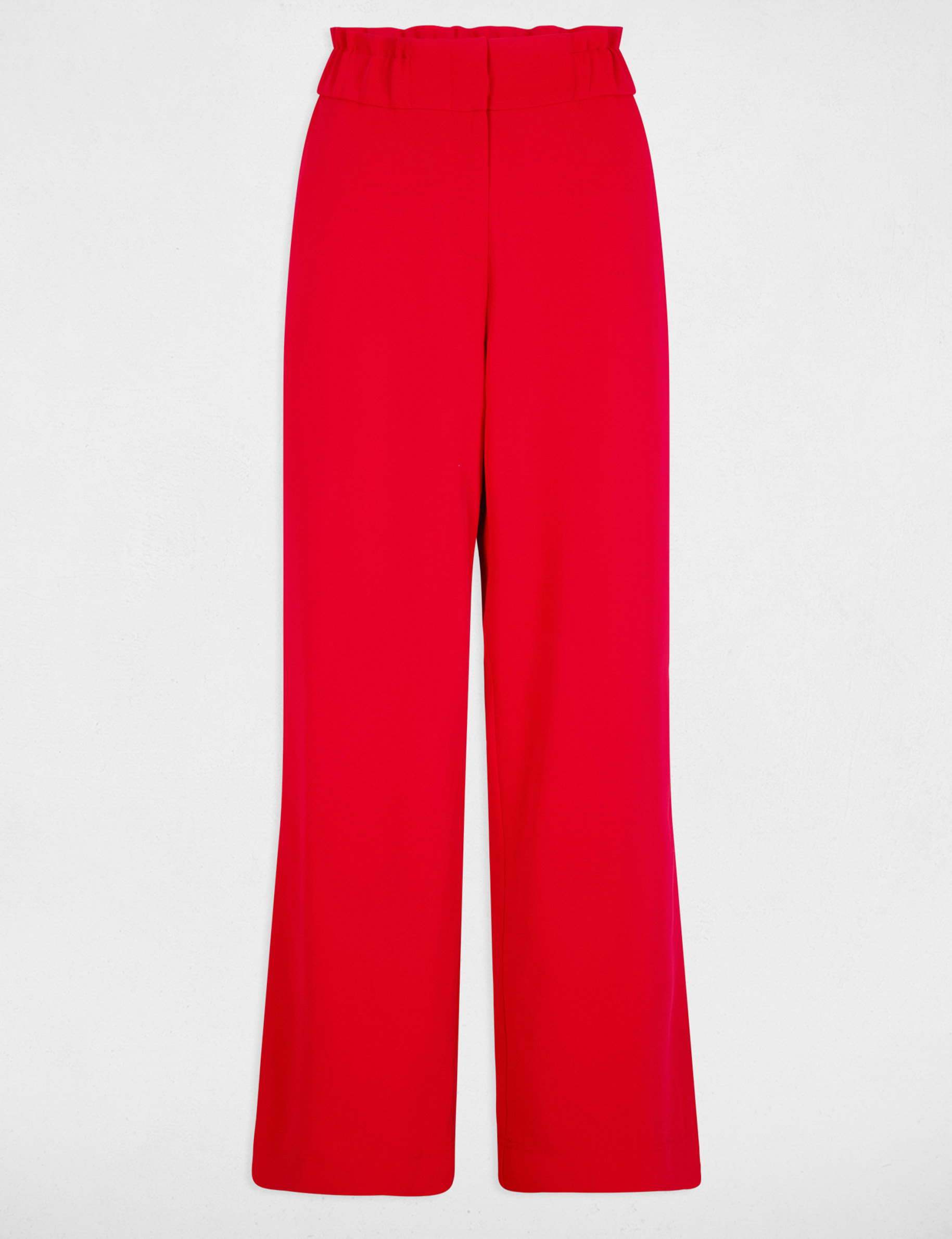 pantalon large a fronces rouge femme Pantalon large à fronces rouge femme