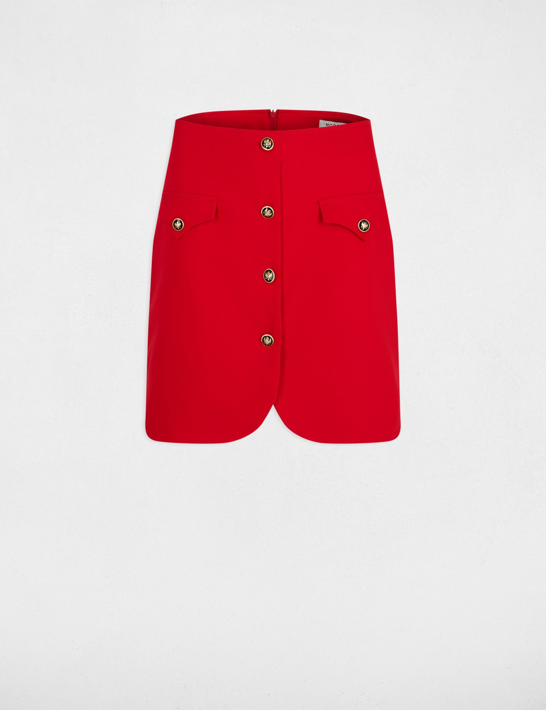Jupe courte ajustée rouge femme
