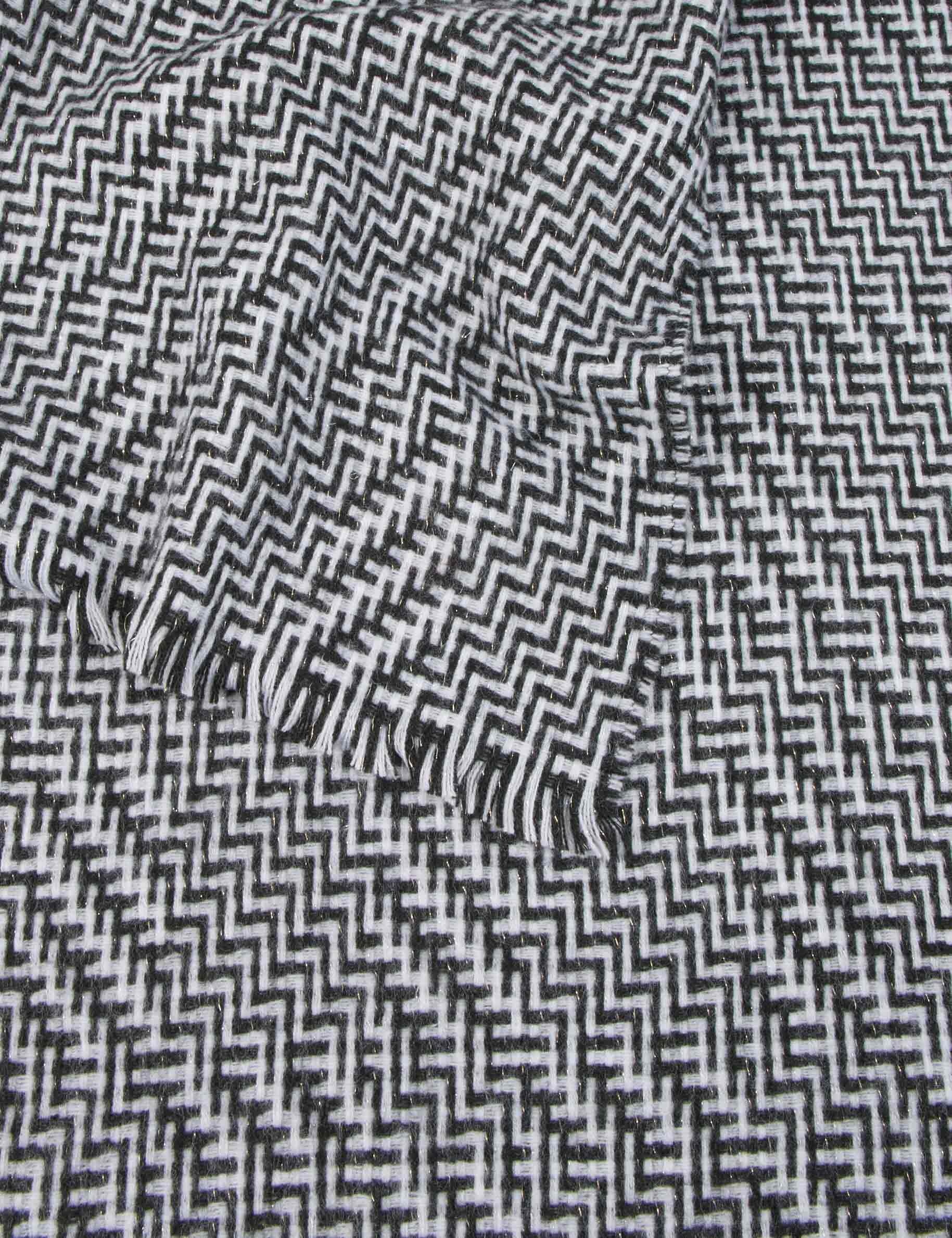 Écharpe imprimé graphique blanc femme
