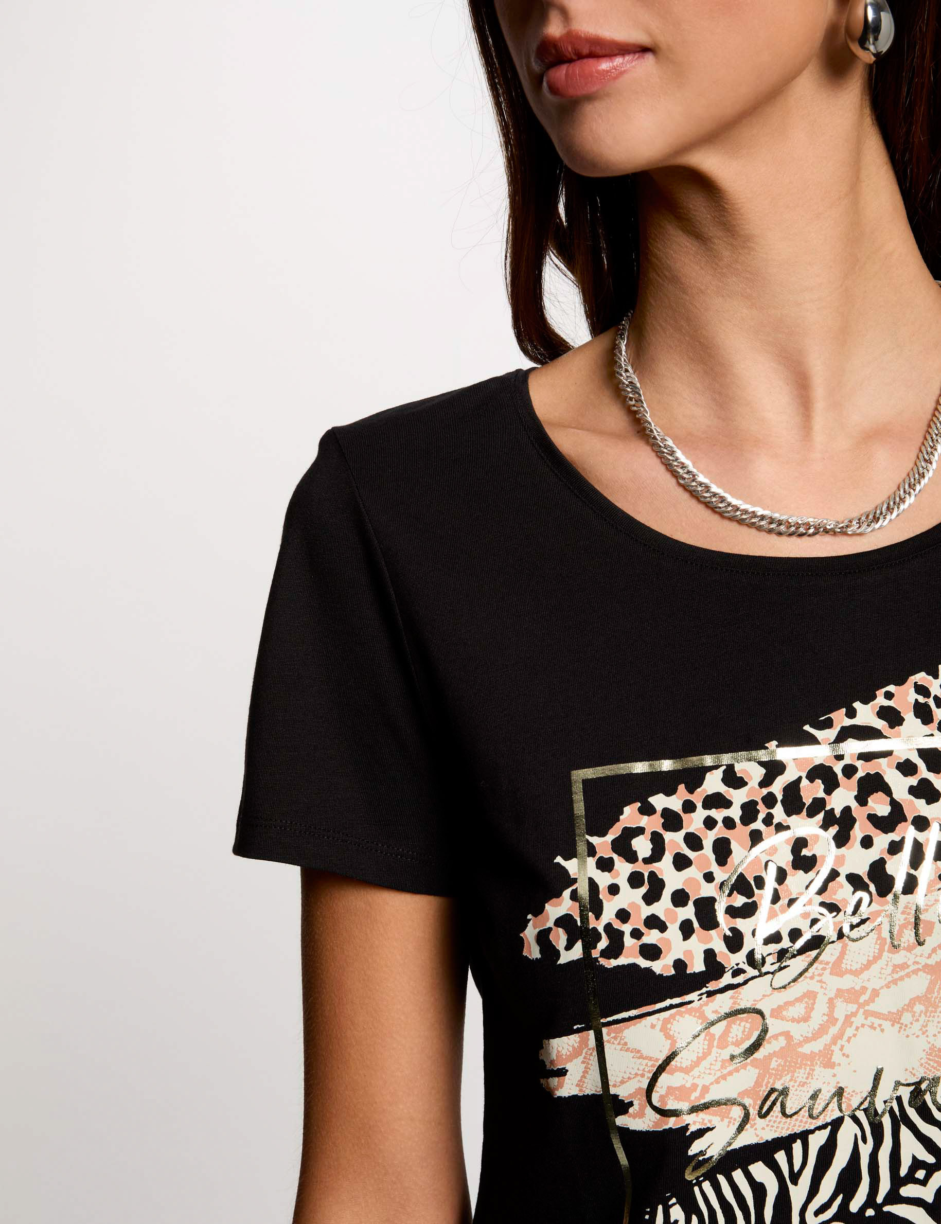 t shirt a inscription noir femme T-shirt à inscription noir femme