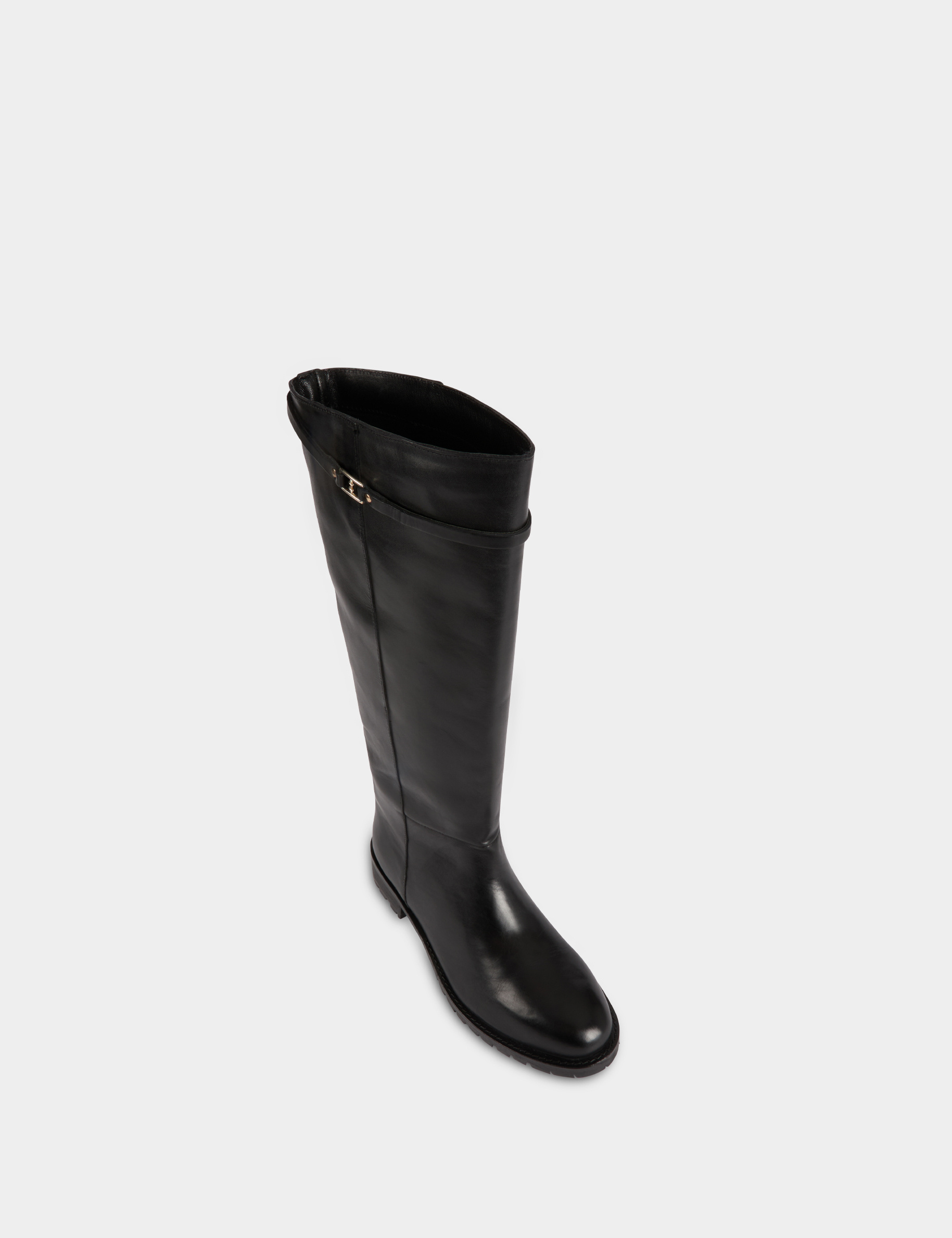 Botte cavali&egrave;re similicuir noir femme