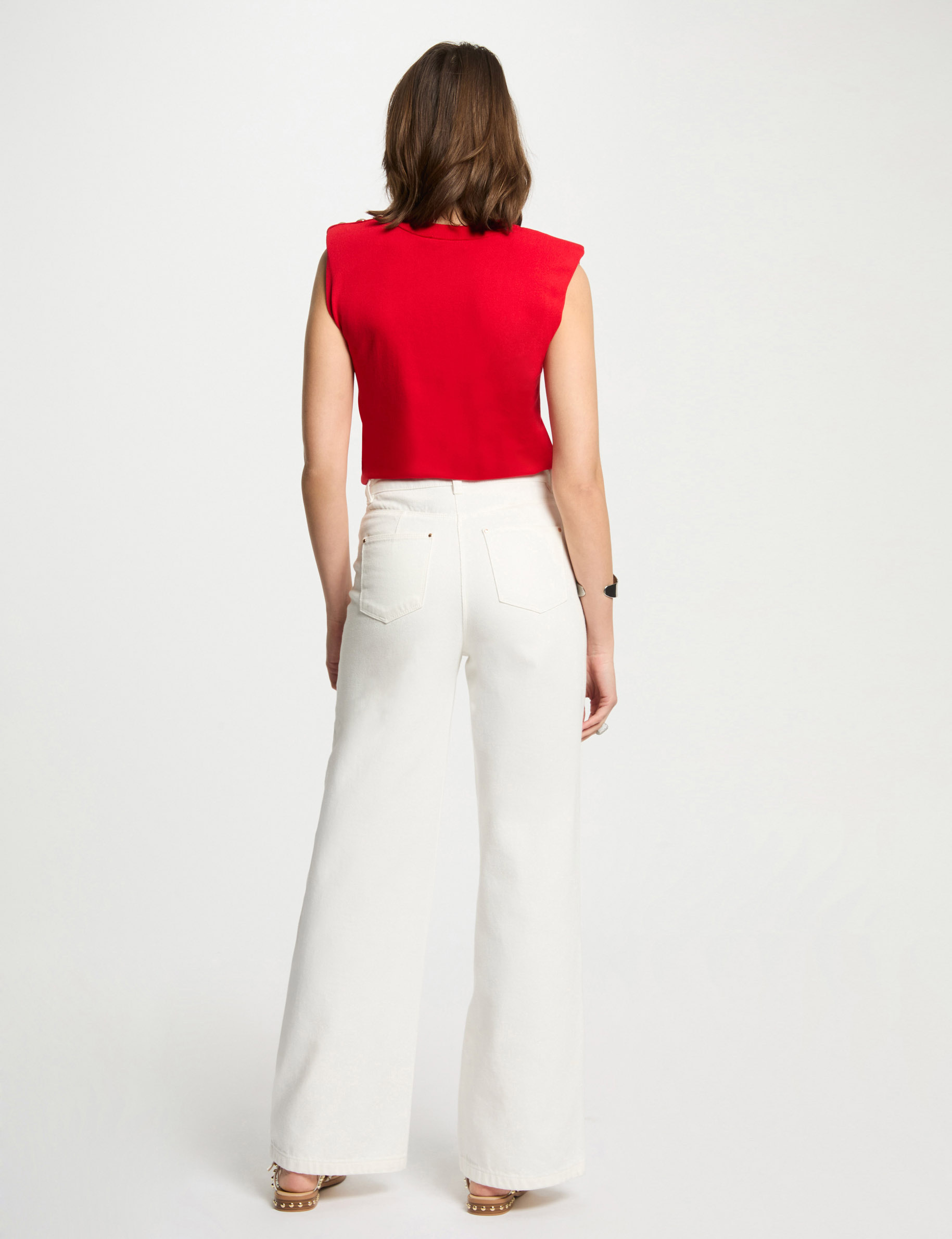 pull sans manches rouge femme Pull sans manches rouge femme
