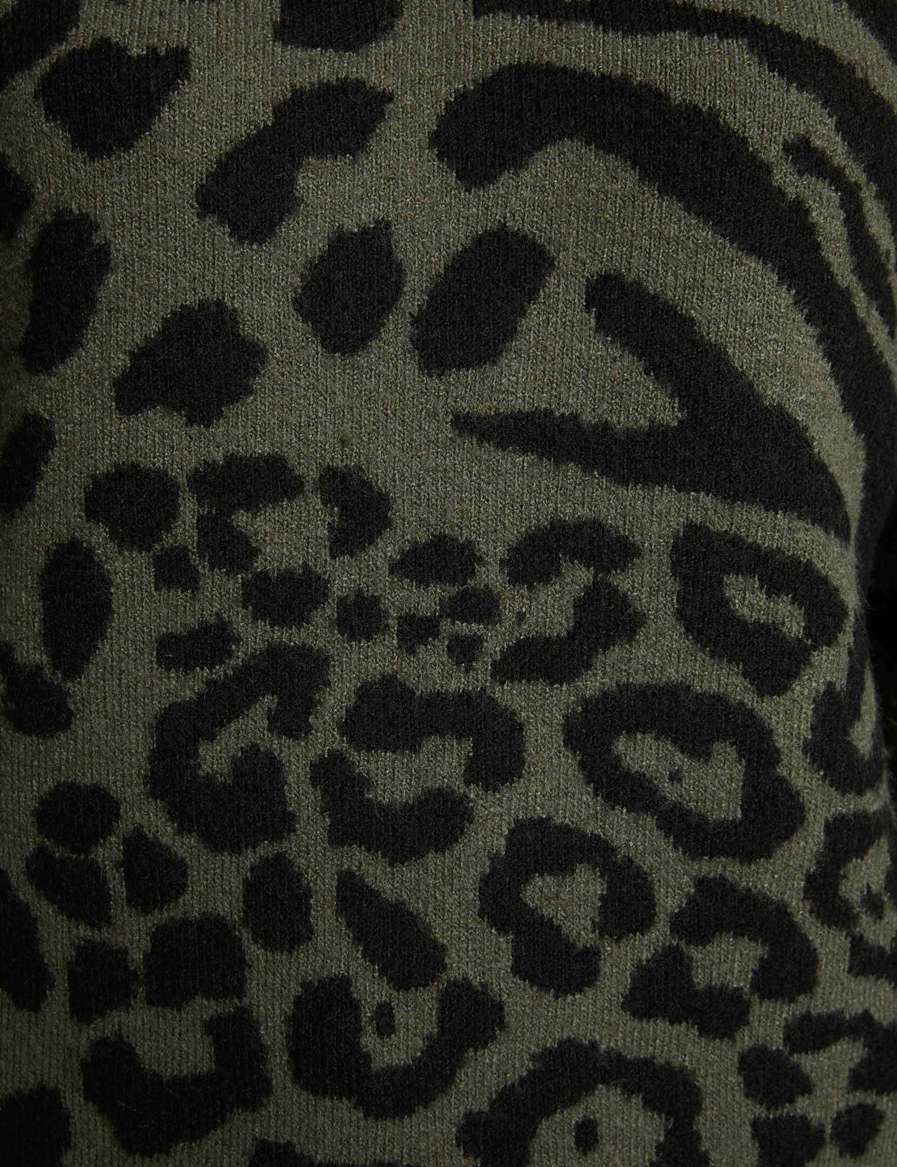 pull court jacquard vert kaki femme null