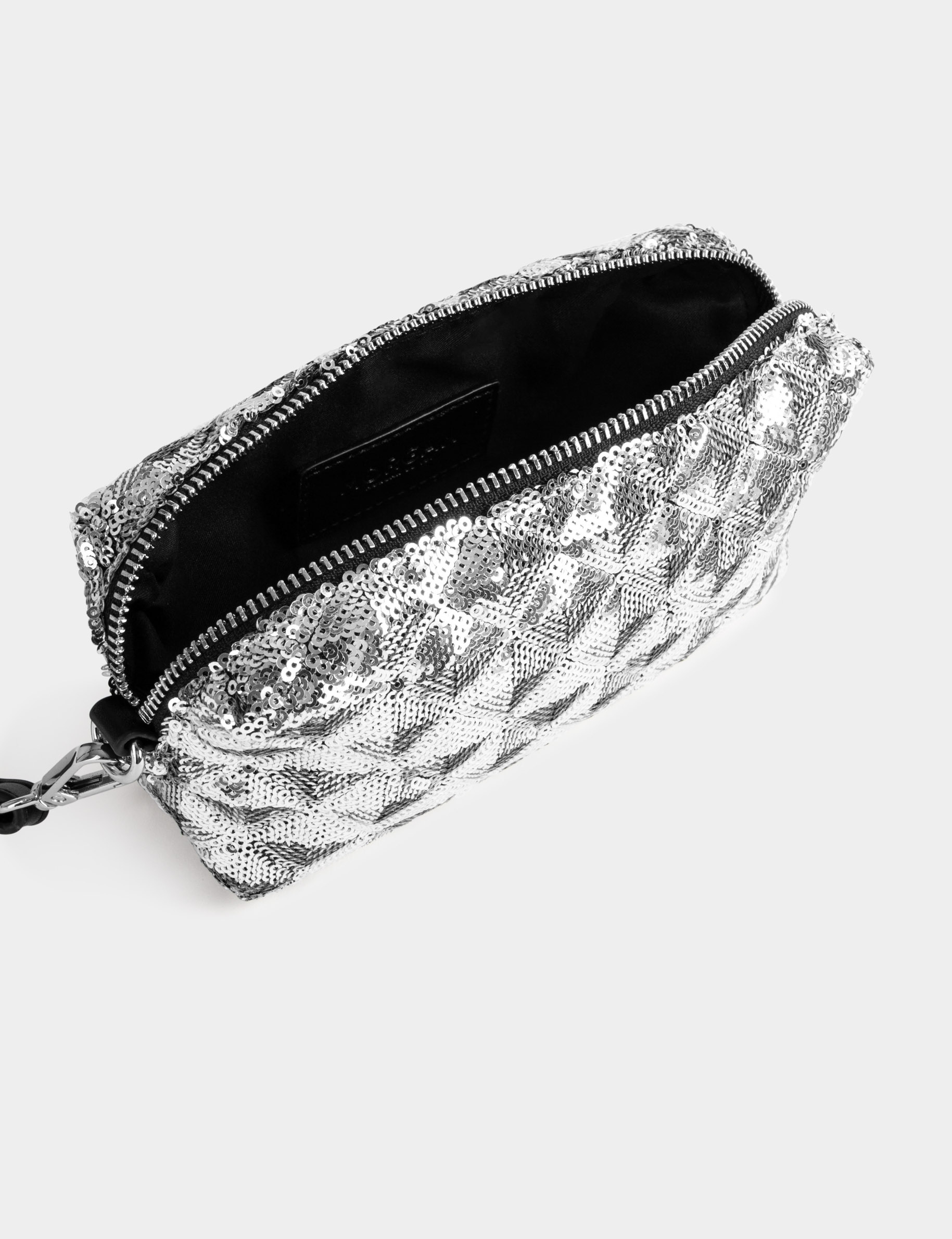 Make-up tas met pailleten zilver vrouw Make-up tas met pailleten zilver vrouw