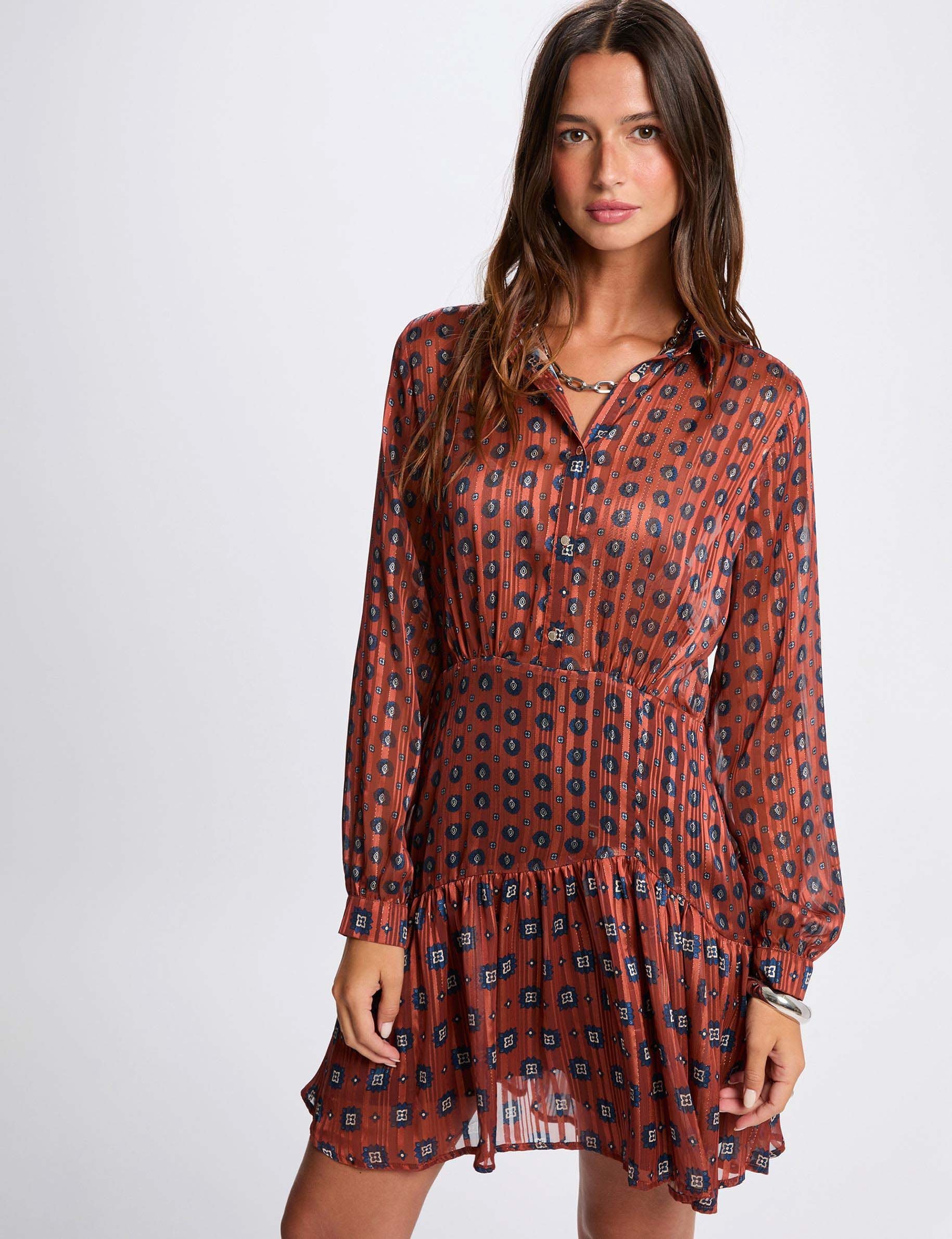 robe courte evasee multicolore femme Robe courte évasée multicolore femme