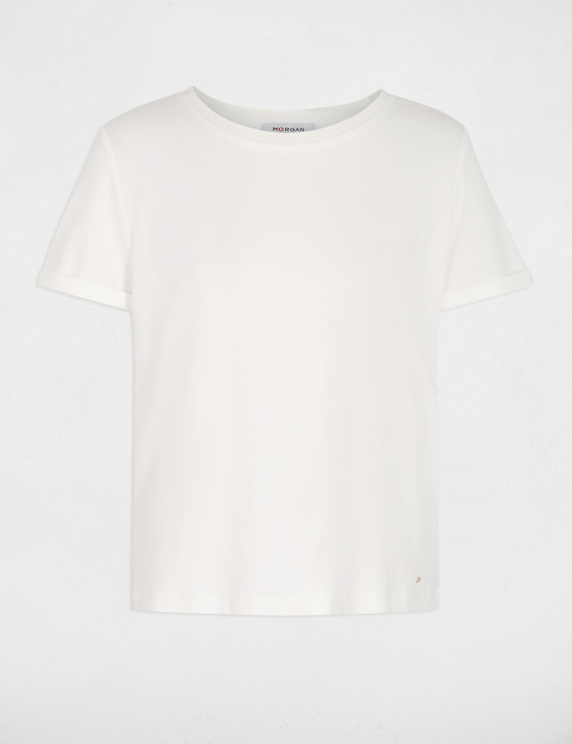 T-shirt met korte mouwen helder wit vrouw