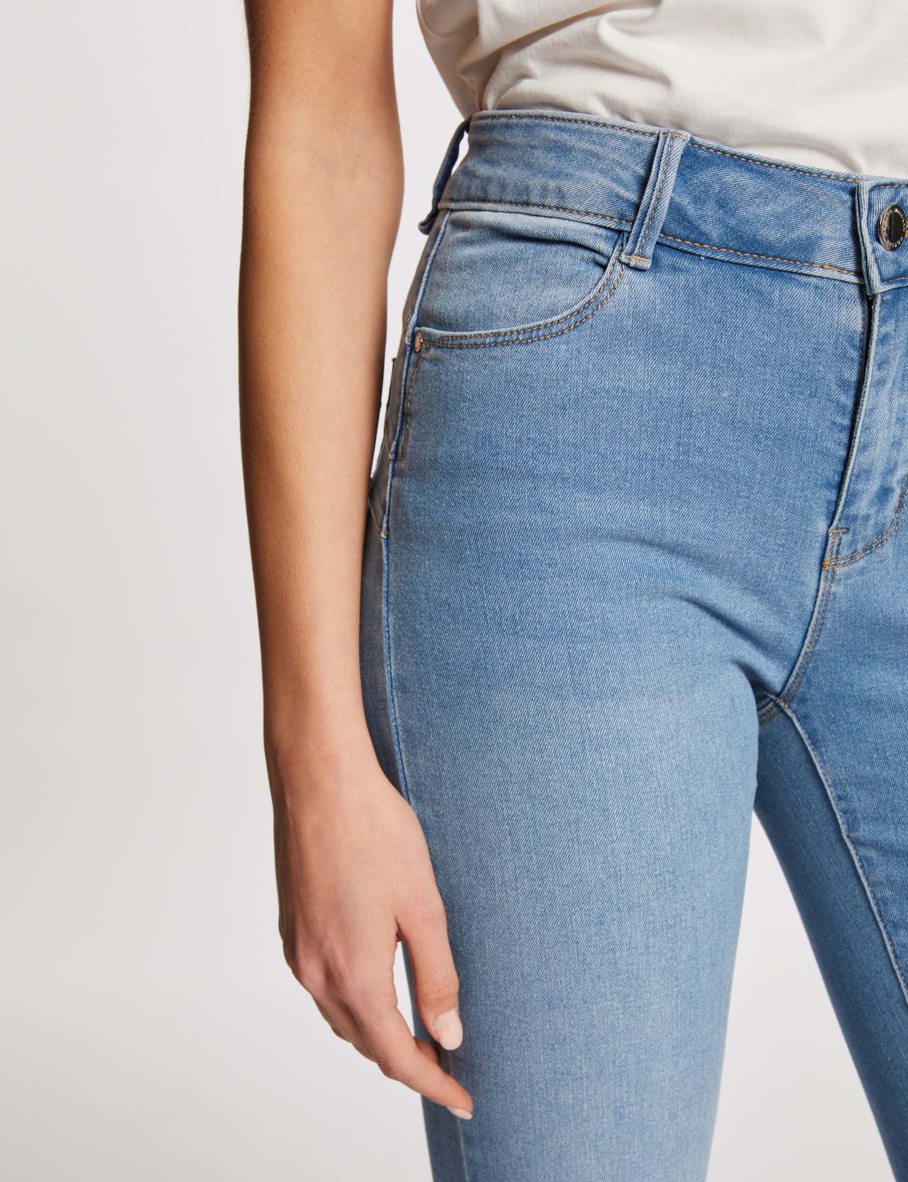 slim fit jeans standaardmaat gebleekt denim vrouw Slim fit jeans standaardmaat gebleekt denim vrouw
