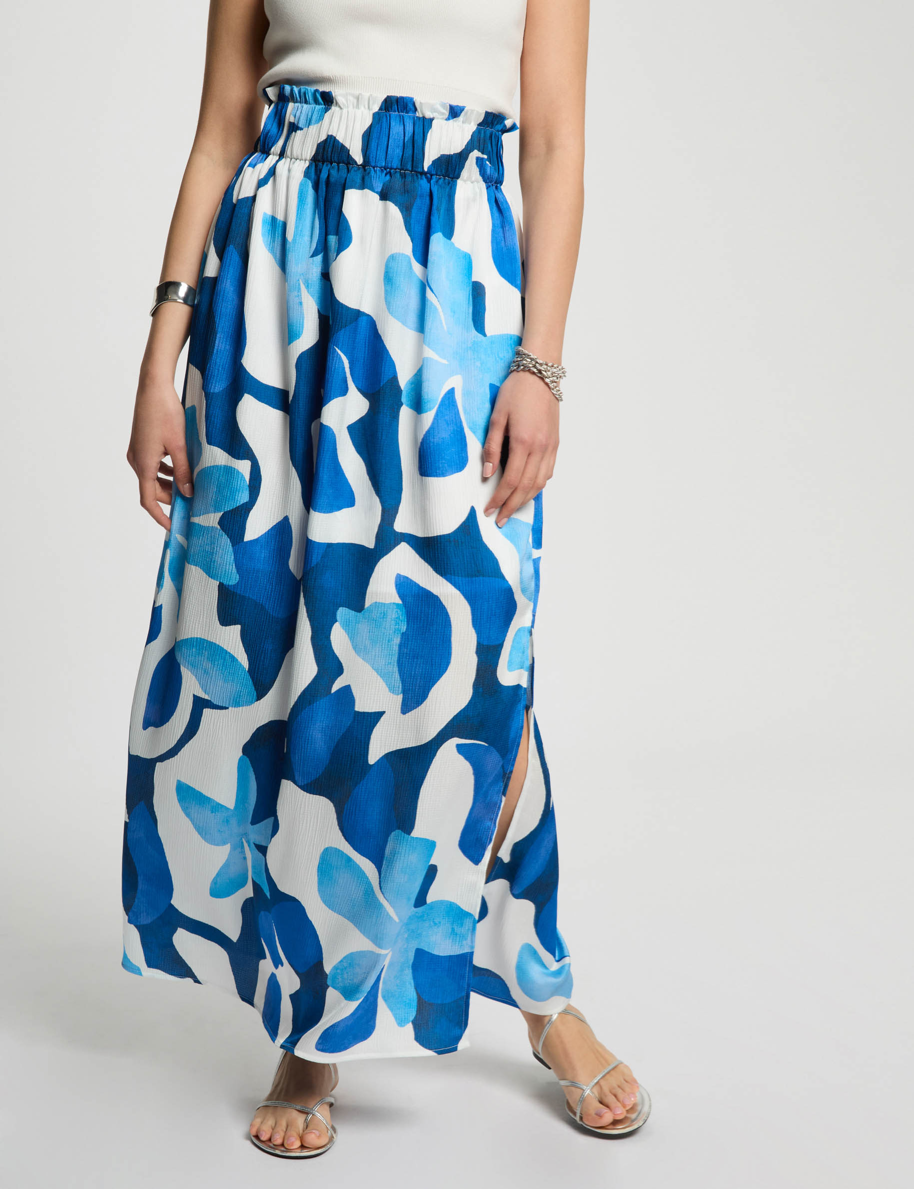 Jupe longue imprim&eacute;e multicolore femme
