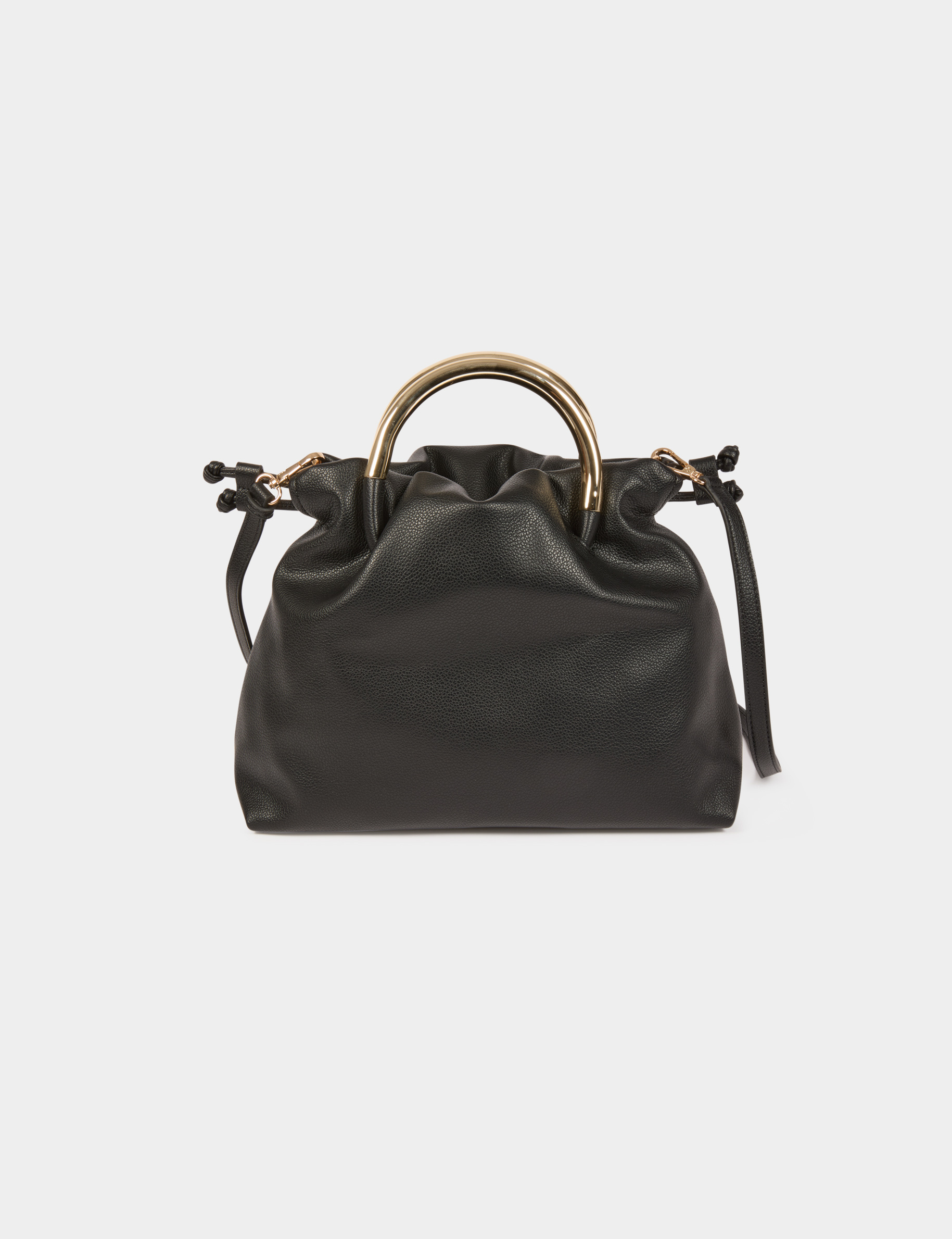 Sac anses métalliques noir femme