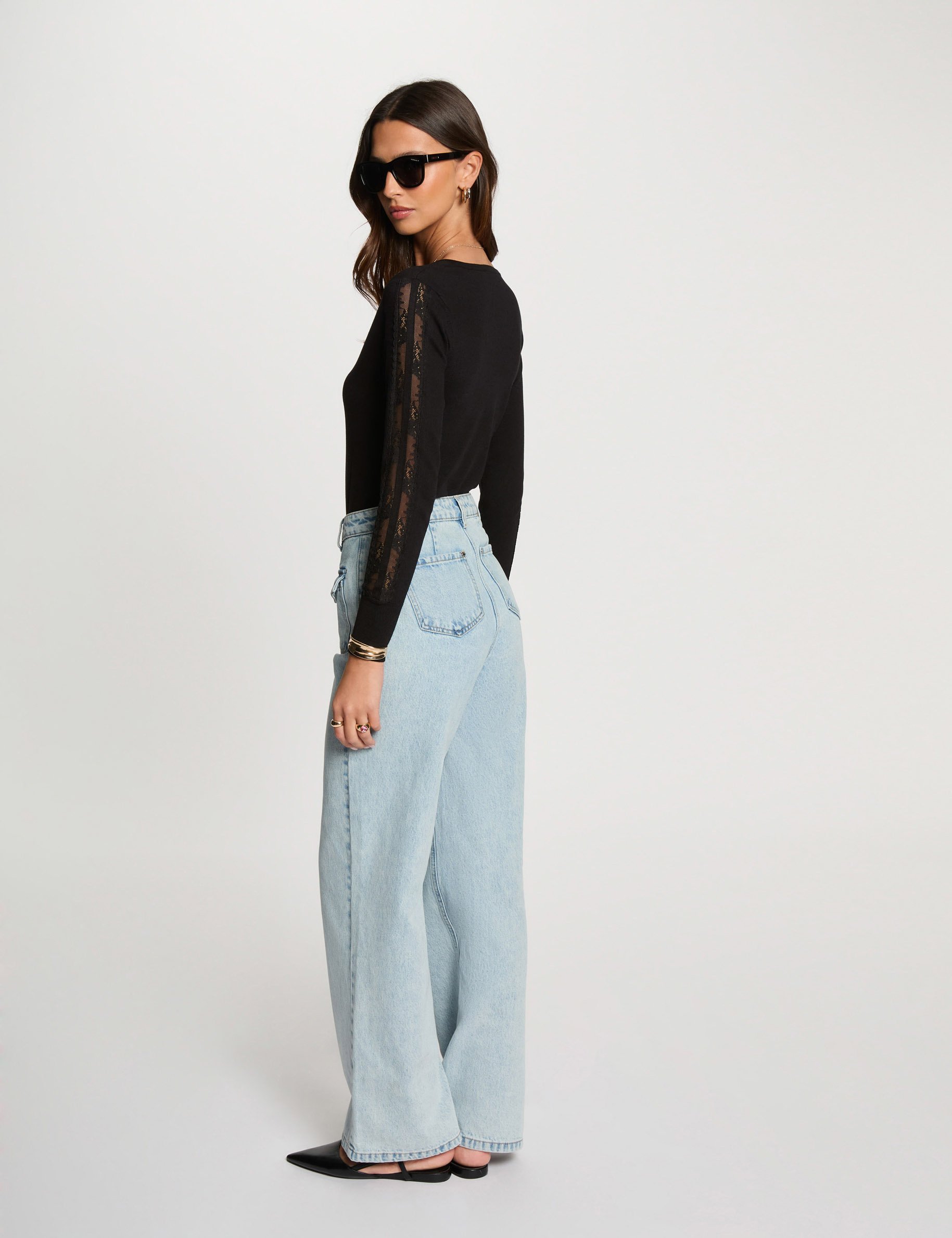 pull col en v noir femme Pull col en V noir femme