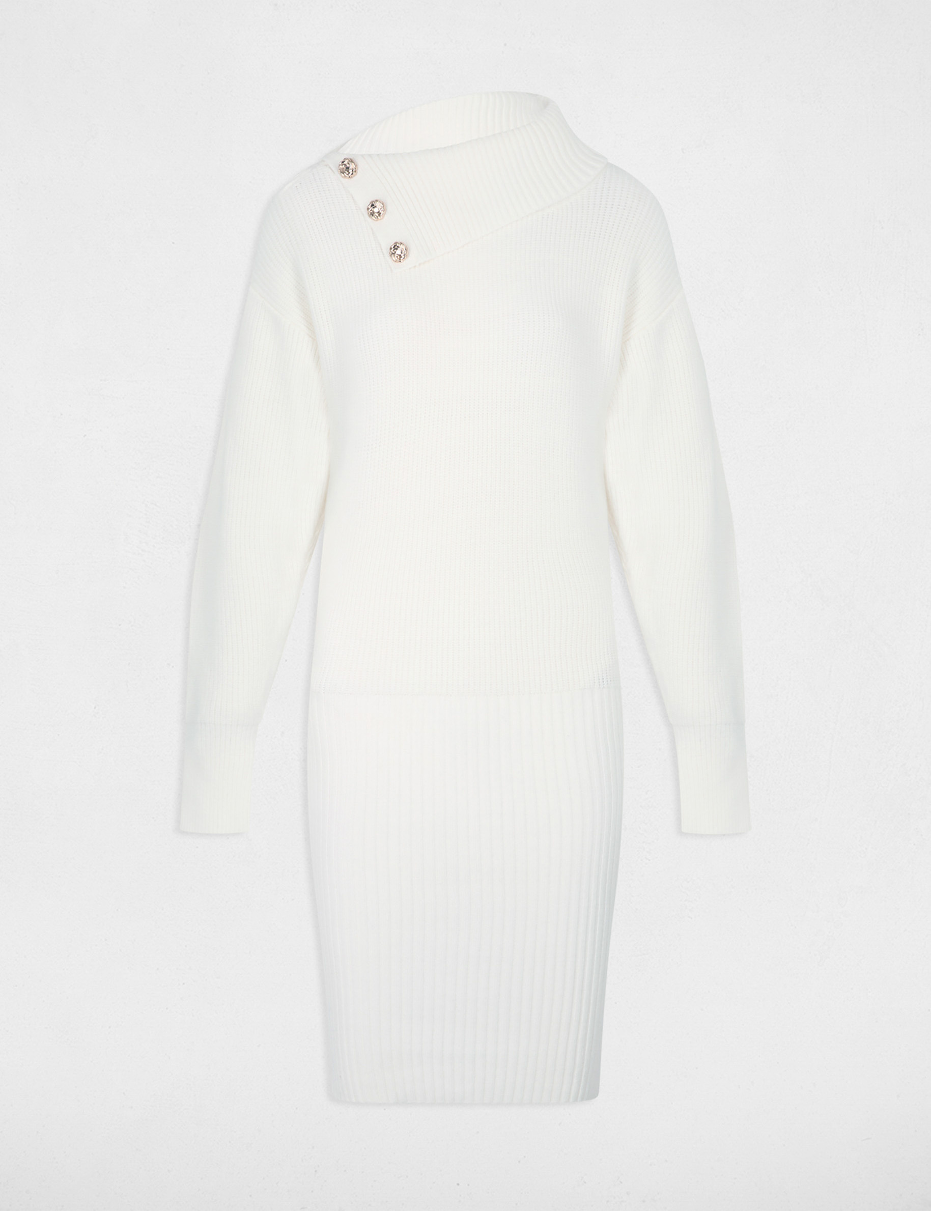 Getailleerde korte jurk helder wit vrouw