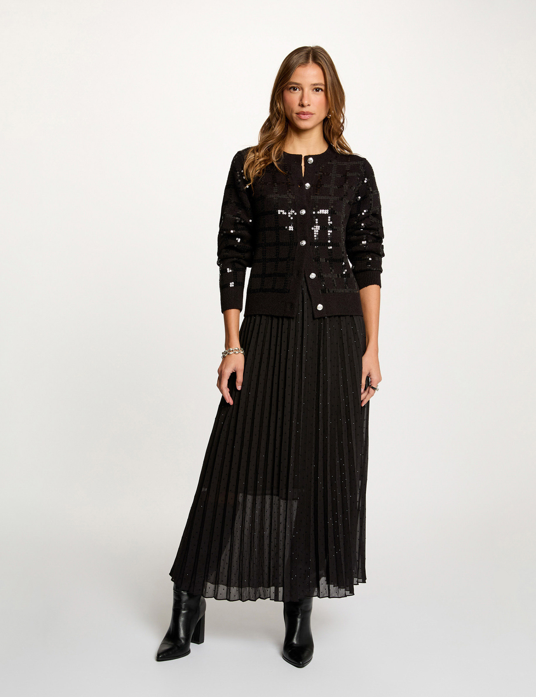 Getailleerde blazer met pailletten zwart vrouw