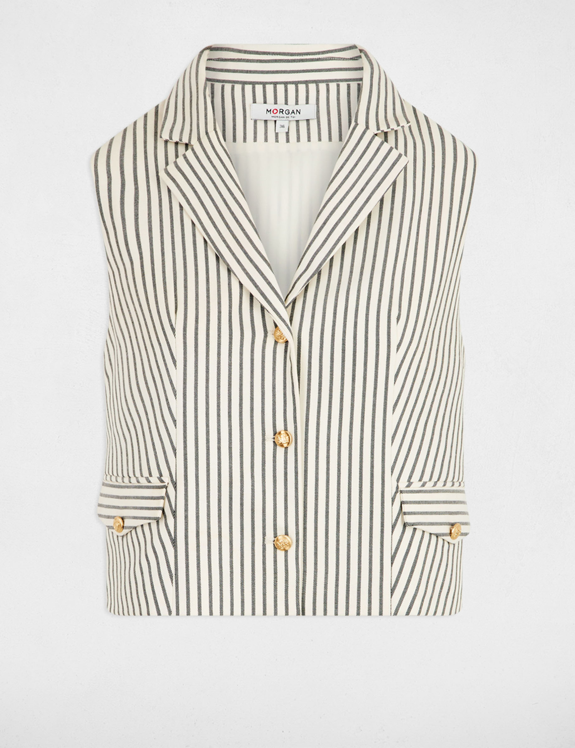 veste sans manches ajustee multicolore femme Veste sans manches ajustée multicolore femme