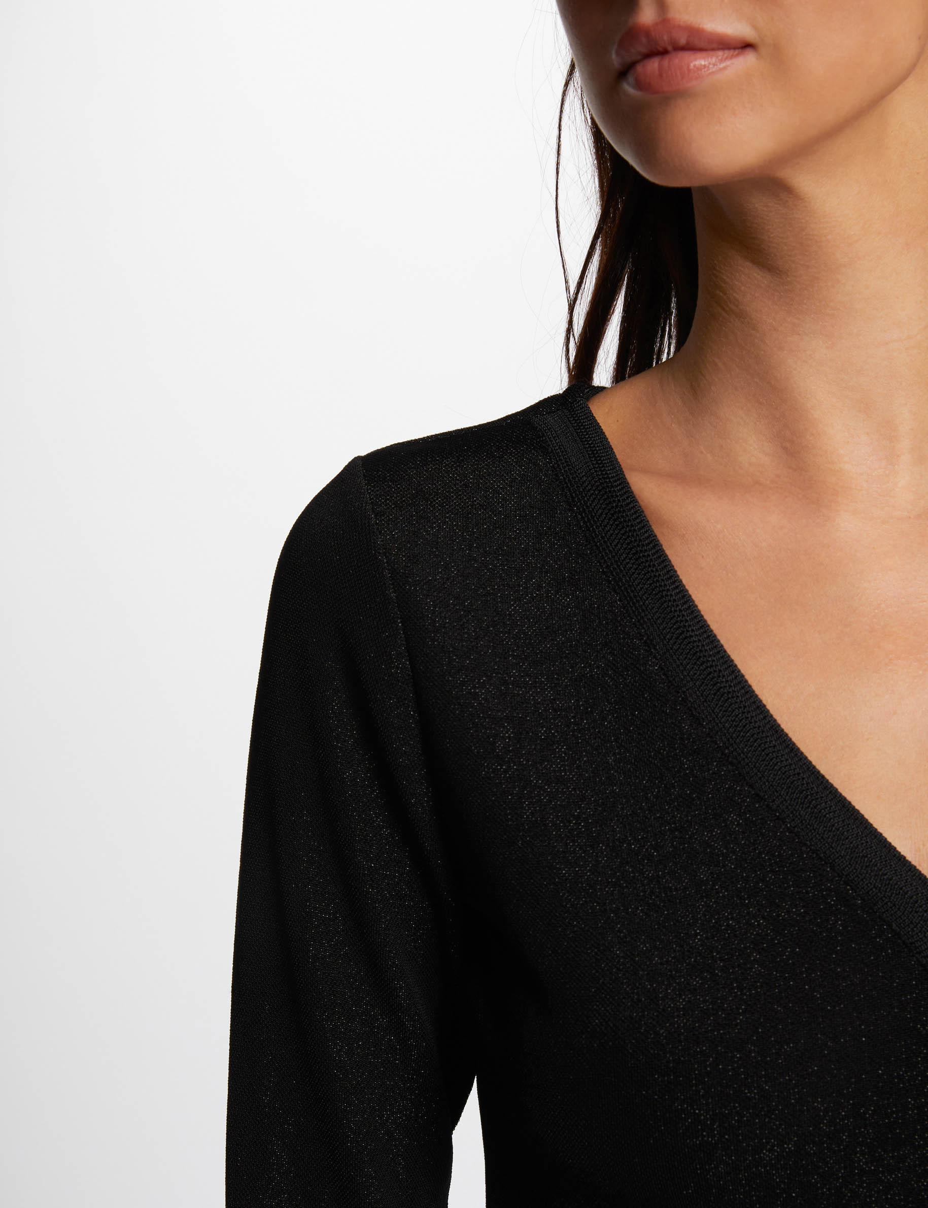 t shirt met 34 mouwen zwart vrouw T-shirt met 3/4 mouwen zwart vrouw