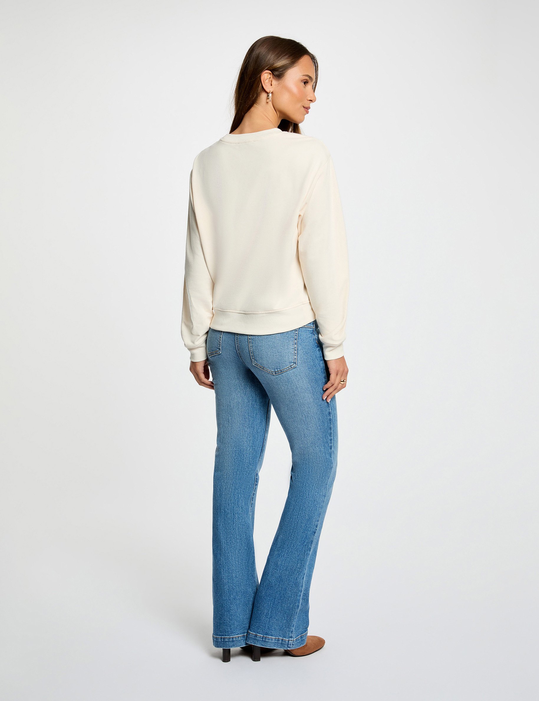 Jean bootcut denim stone femme