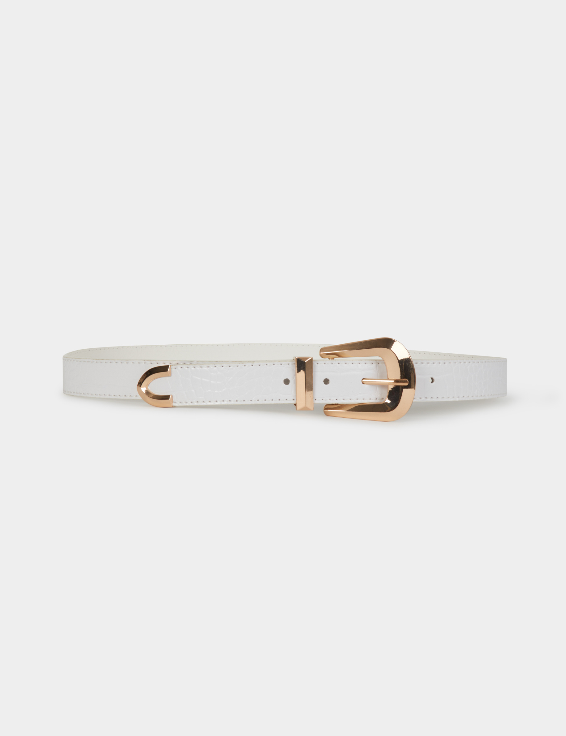 Ceinture croco blanc femme