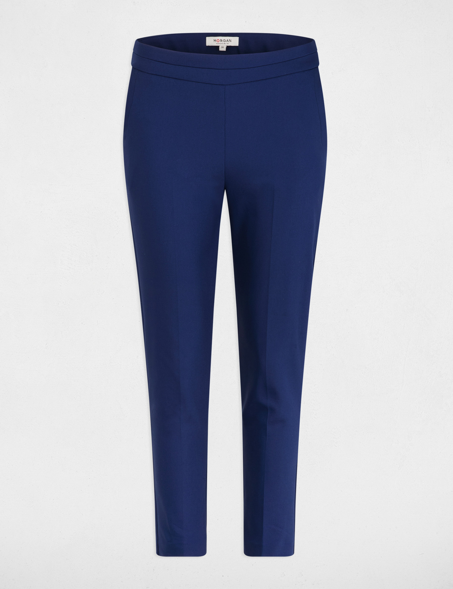 Pantalon cigarette 7/8&egrave;me bleu marine femme