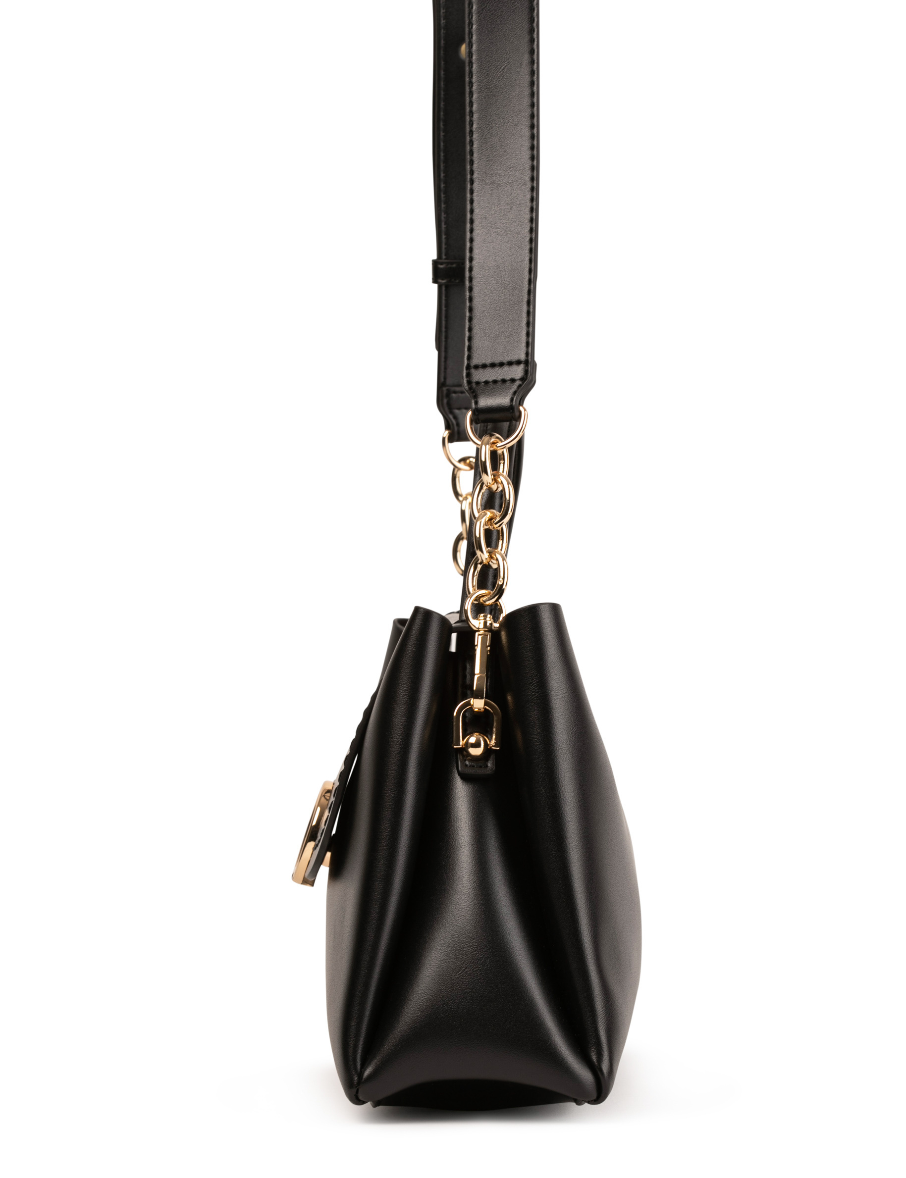 Sac rectangulaire &agrave; rabat noir femme