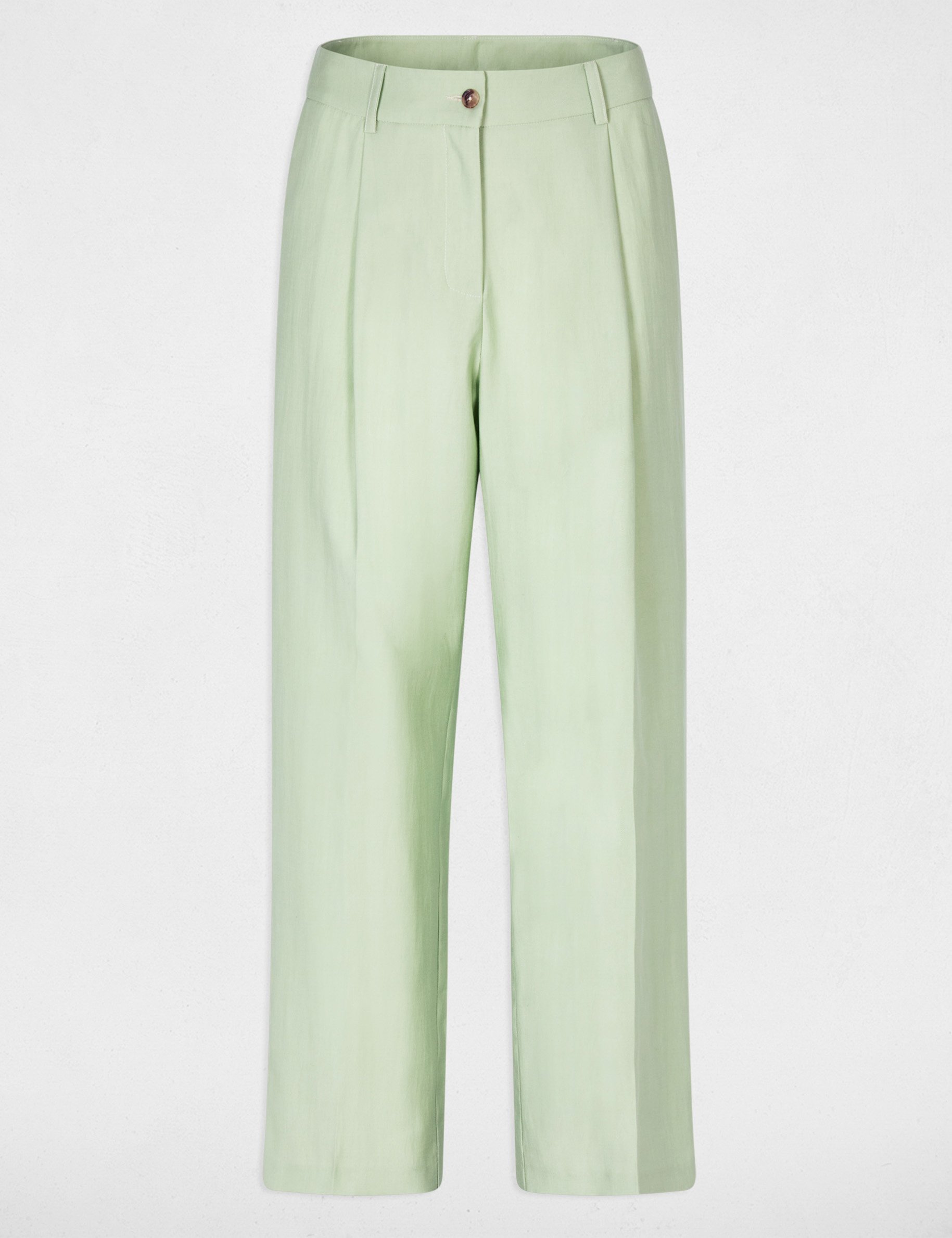Hoge taille carrot broek pastelgroen vrouw
