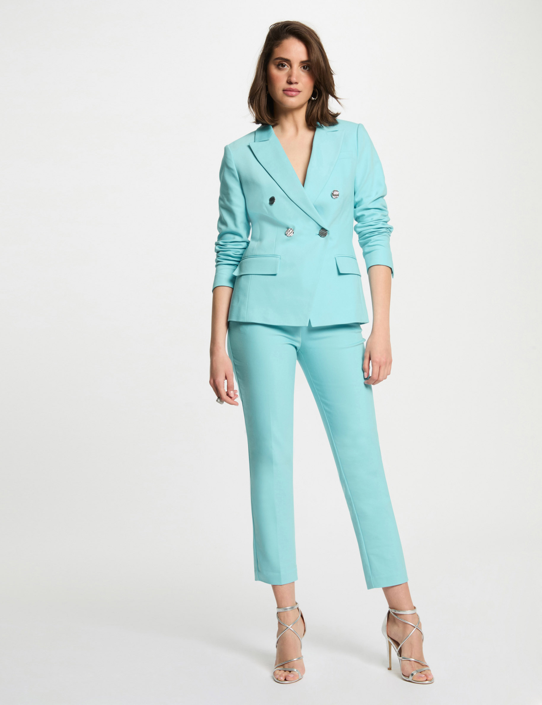 blazer double boutonnage bleu ciel femme Blazer double boutonnage bleu ciel femme