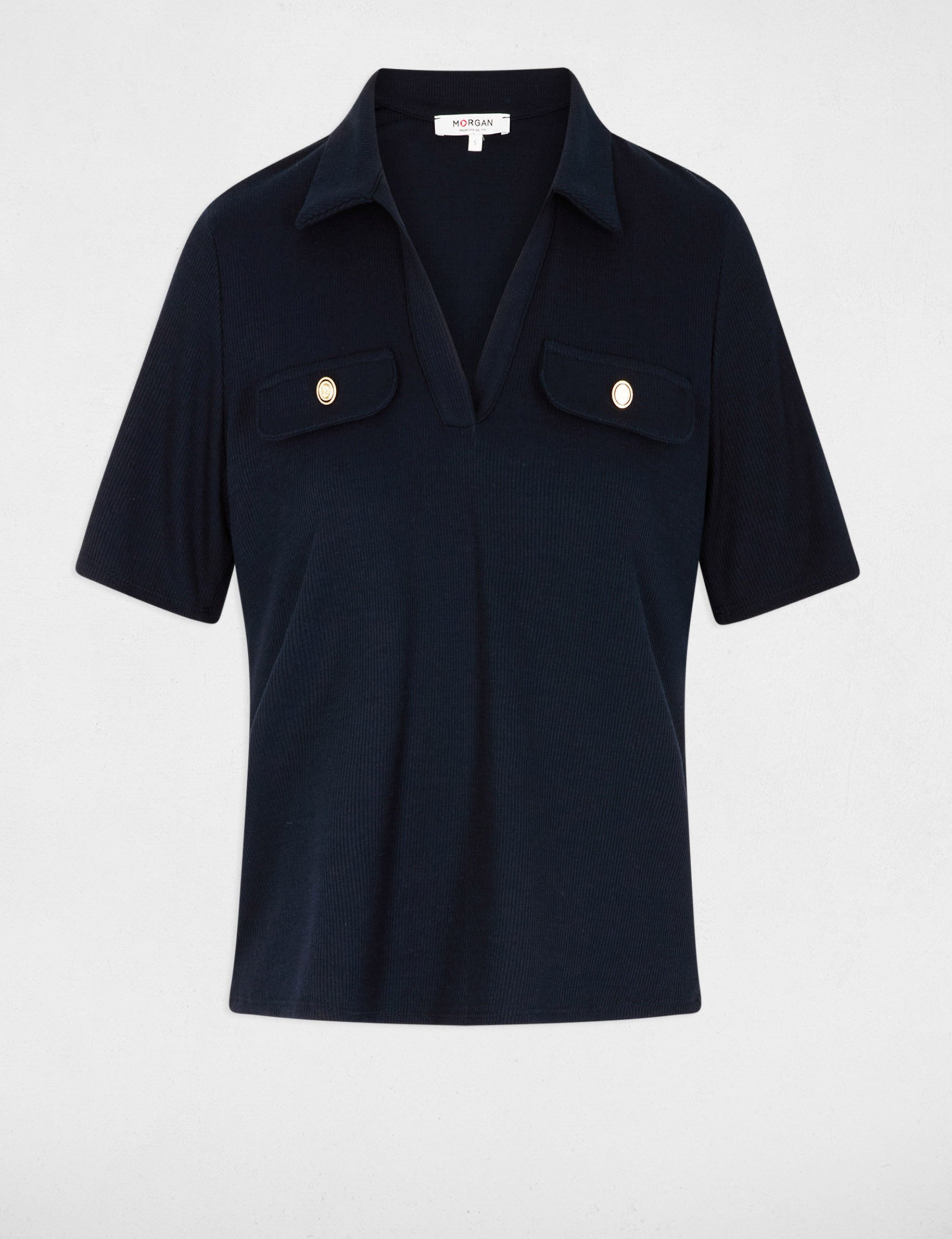 T-shirt met korte mouwen marineblauw vrouw