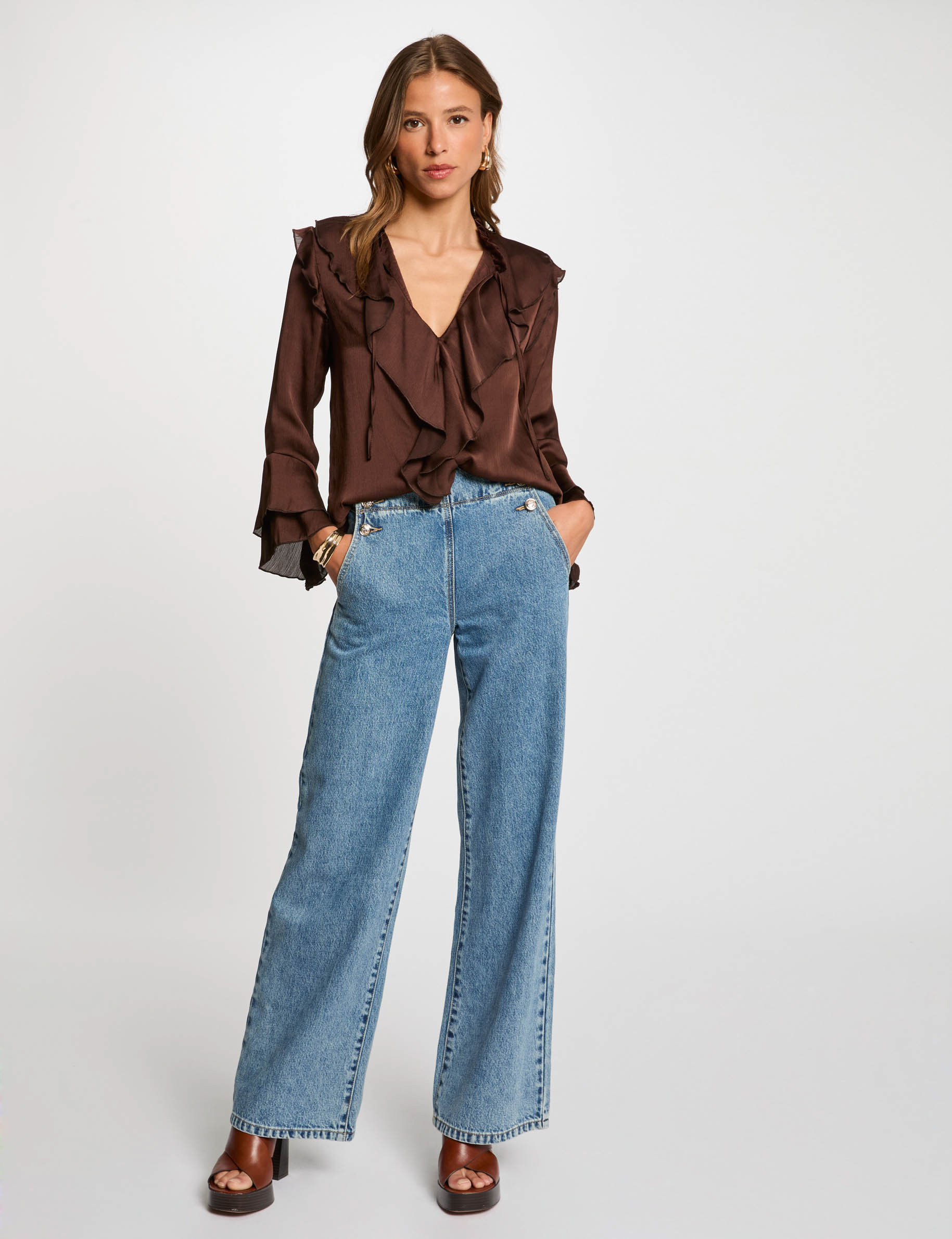 Blouse met lange mouwen vrouw
