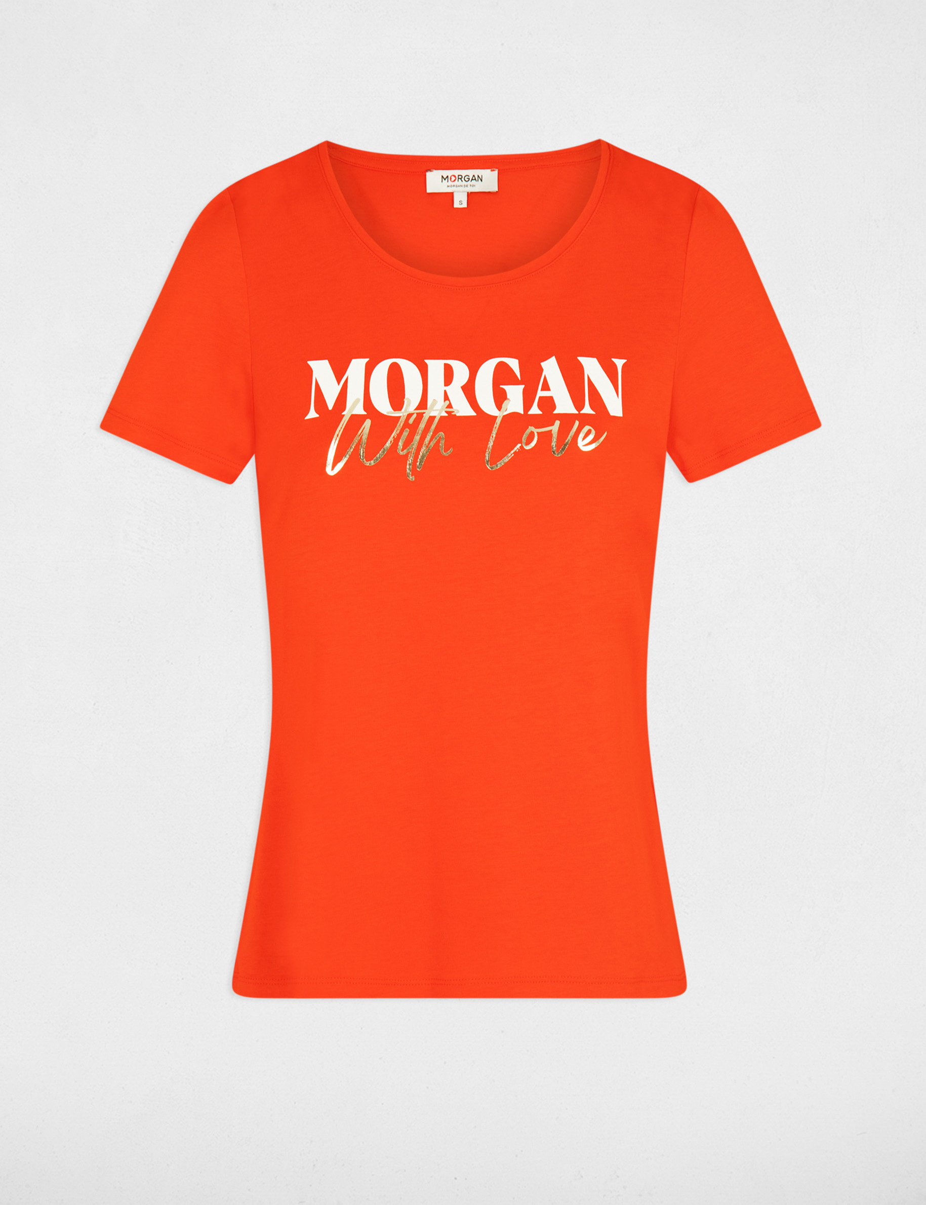 T-shirt met korte mouwen oranje vrouw