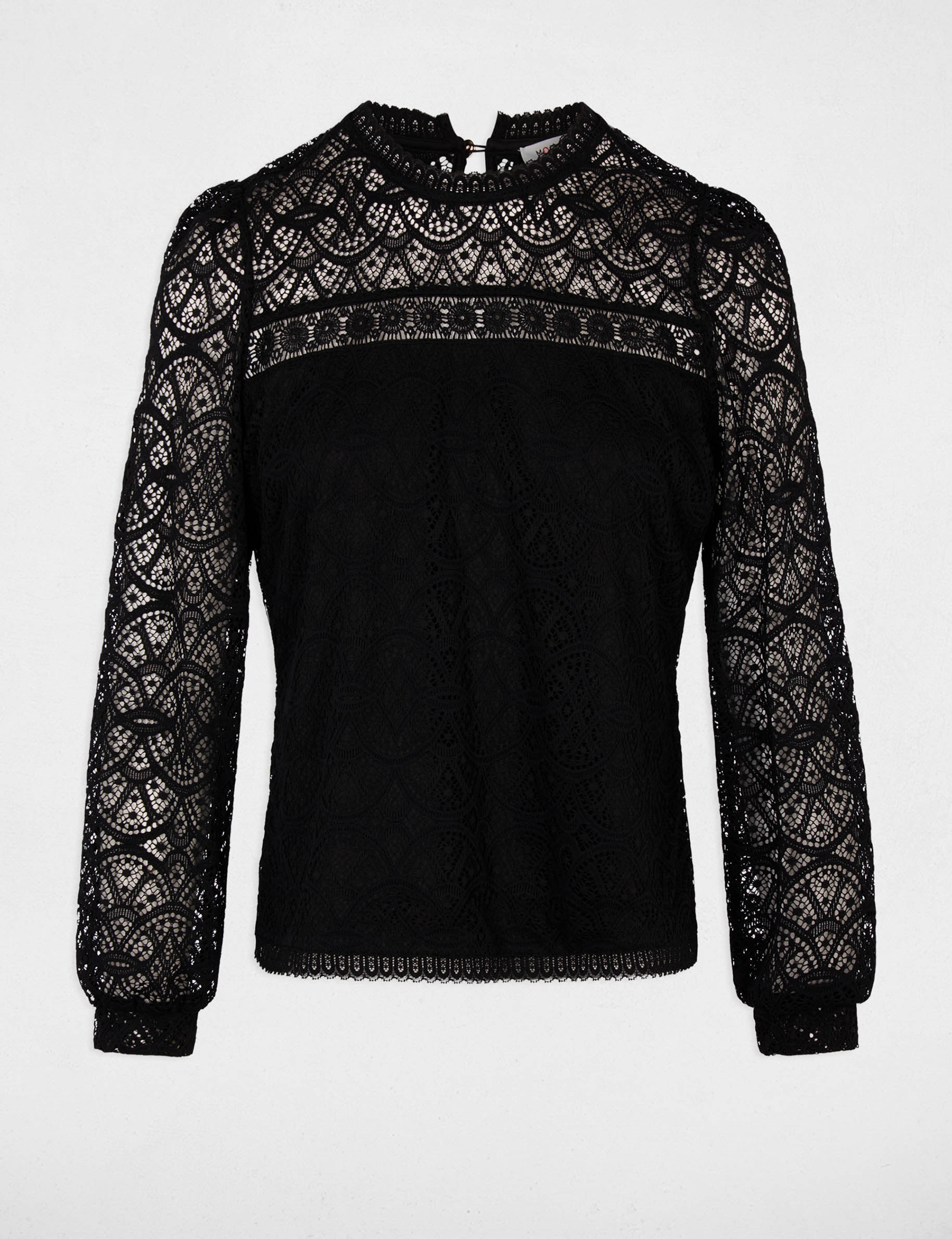 T-shirt kant lange mouwen zwart vrouw