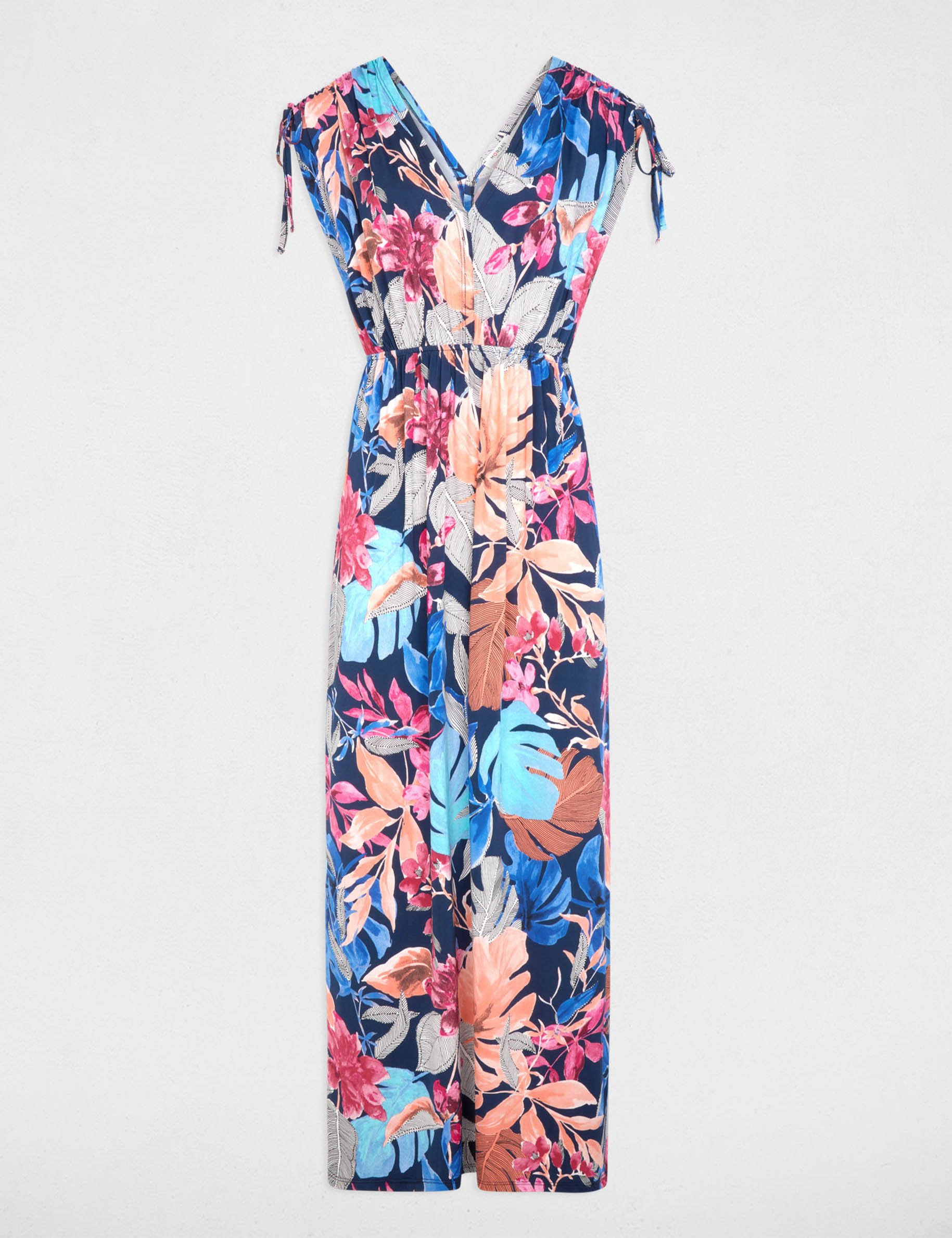 Robe longue d&eacute;collet&eacute; multicolore femme