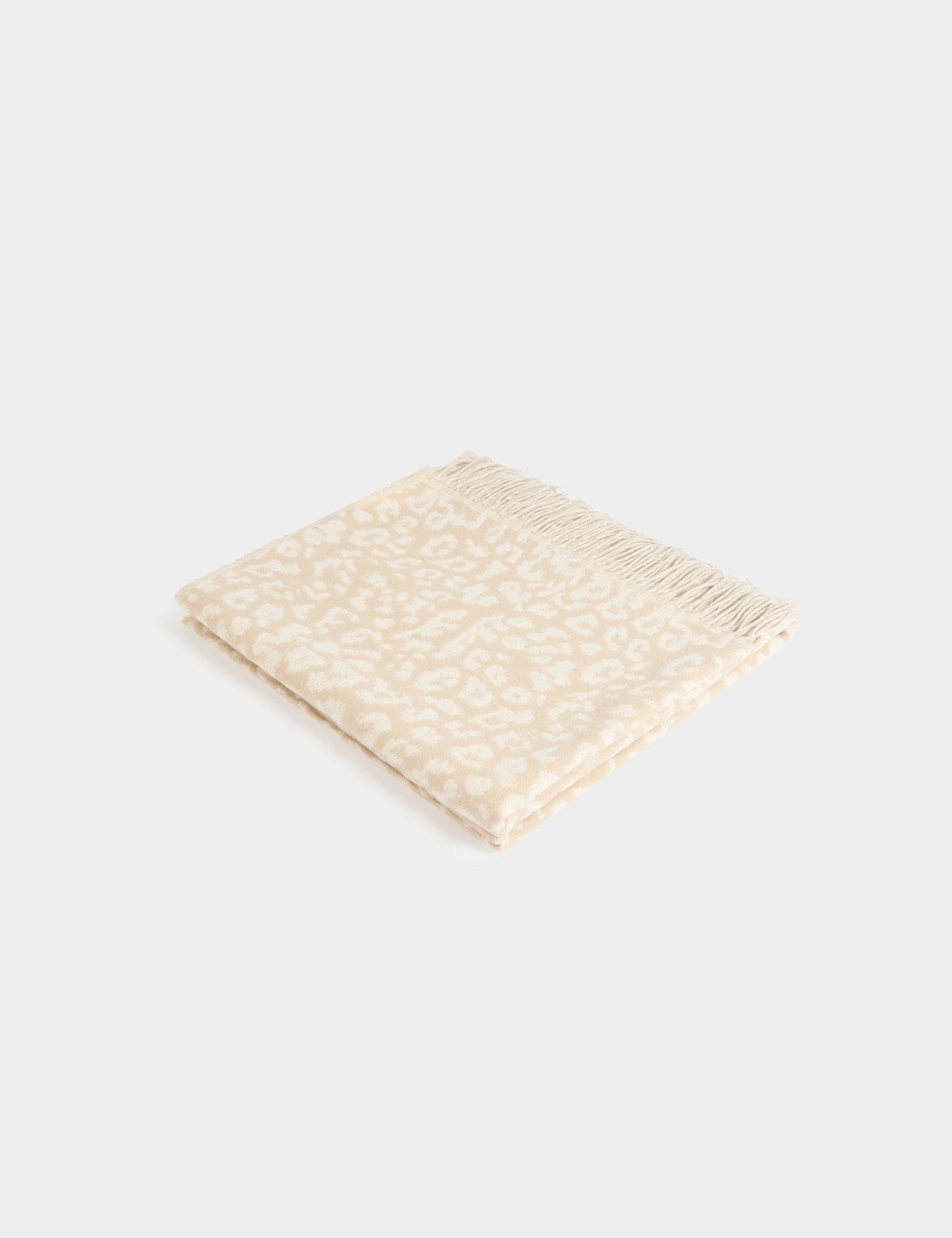 echarpe imprime leopard ivoire femme Écharpe imprimé léopard ivoire femme