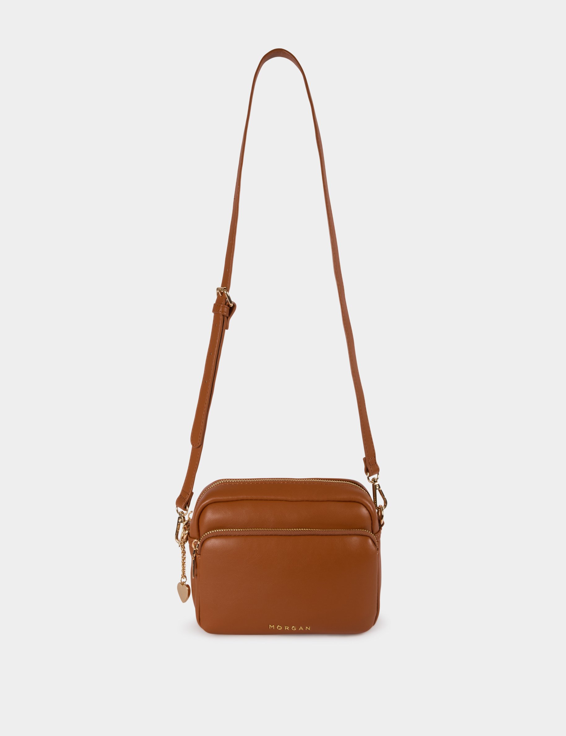 Sac bandouli&egrave;re similicuir camel femme