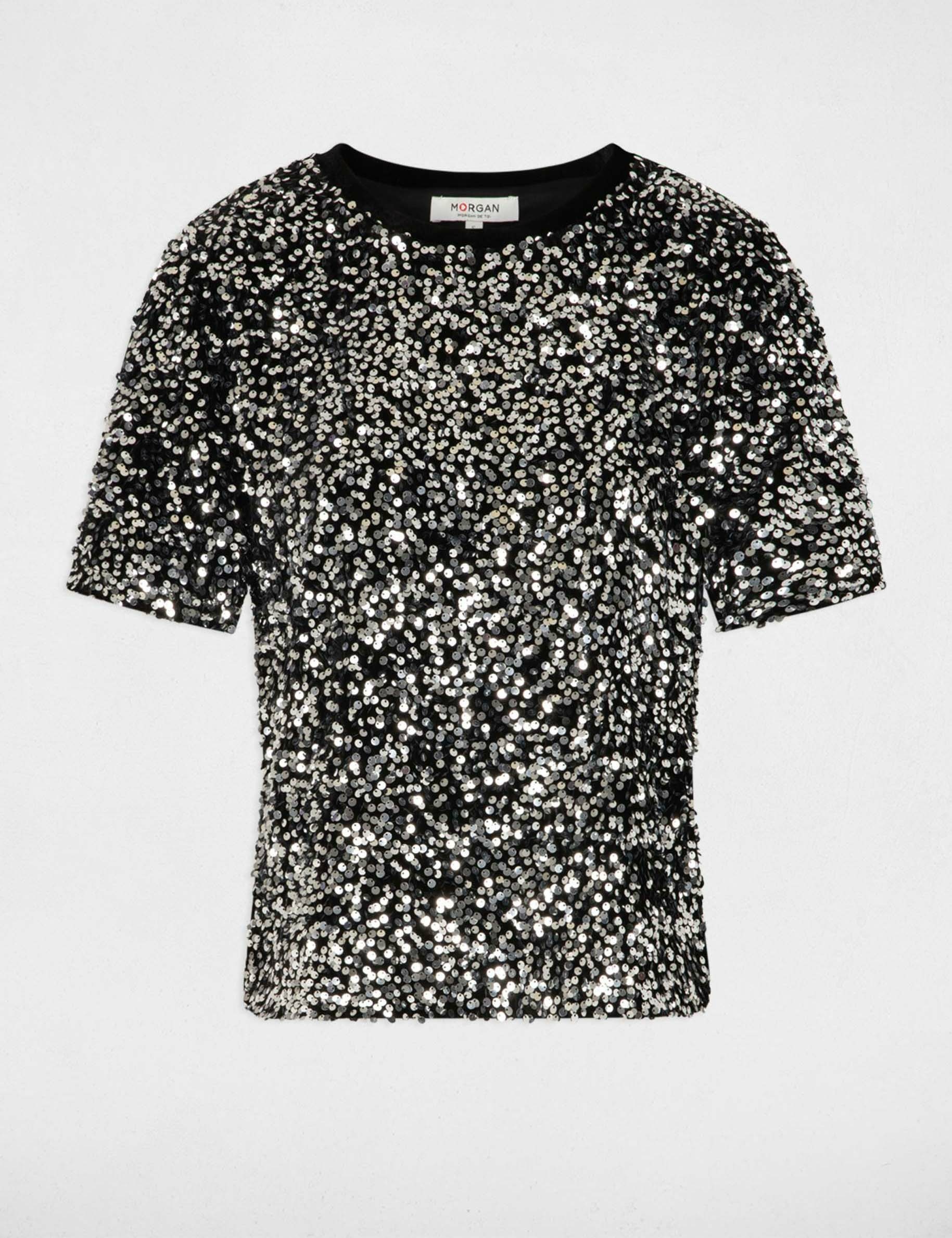 t shirt manches courtes noir femme T-shirt manches courtes noir femme