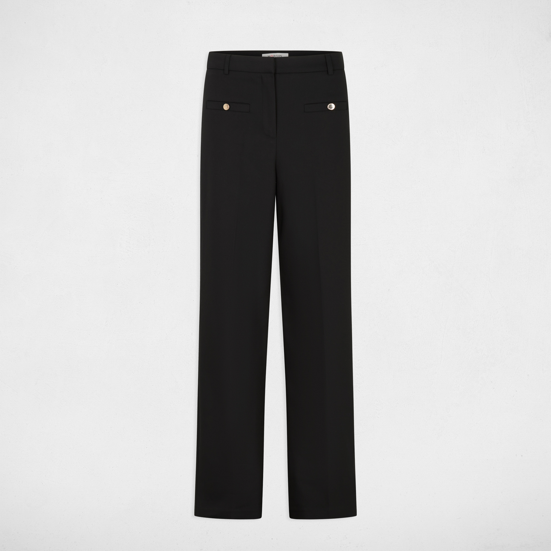 Hoge taille wijde broek zwart vrouw