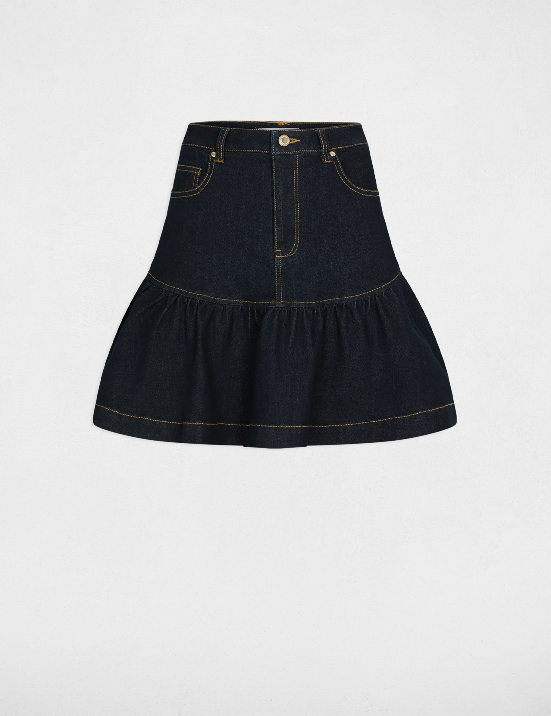 Jupe courte &eacute;vas&eacute;e bleu femme