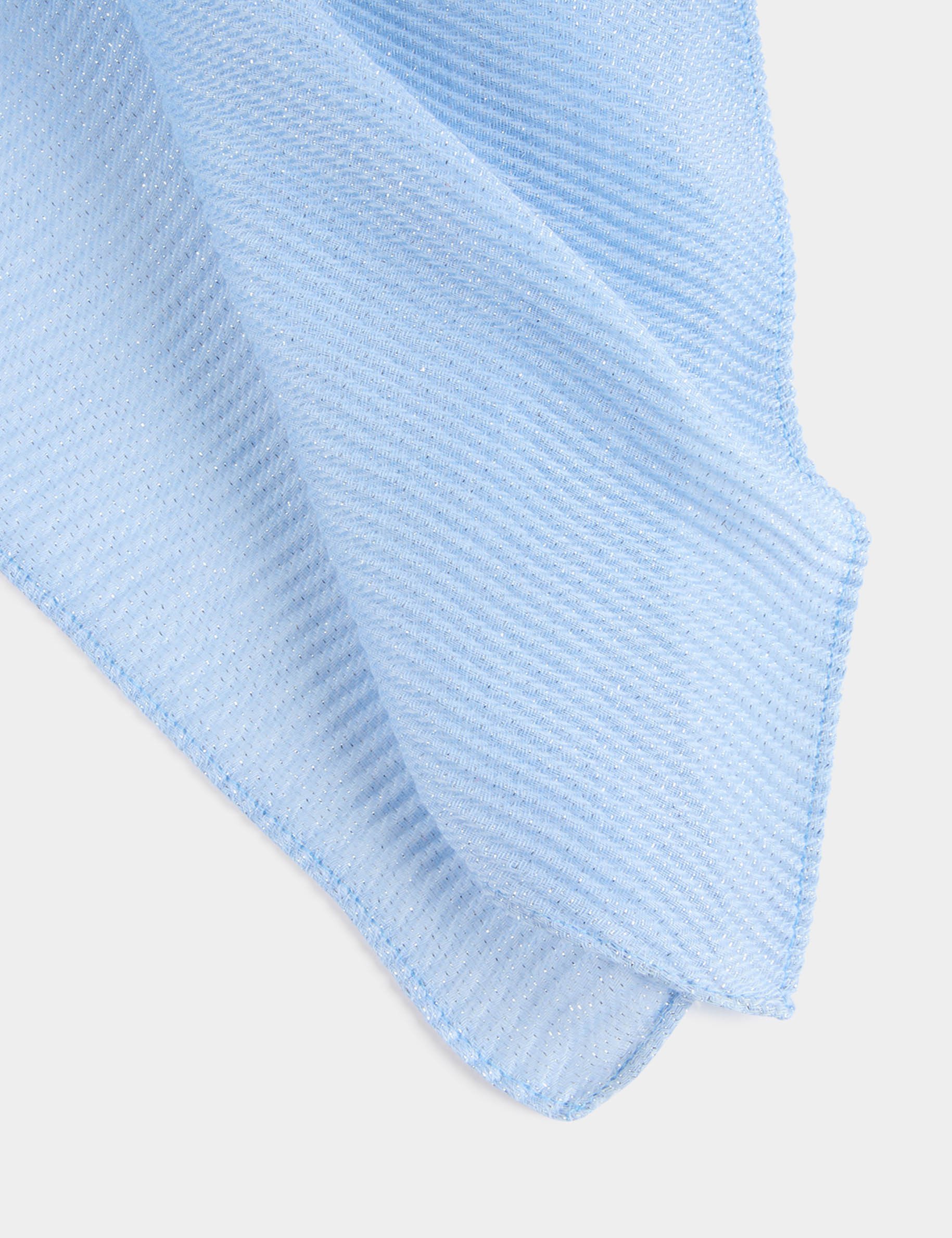 Geplisseerde metallic sjaal bleu vrouw
