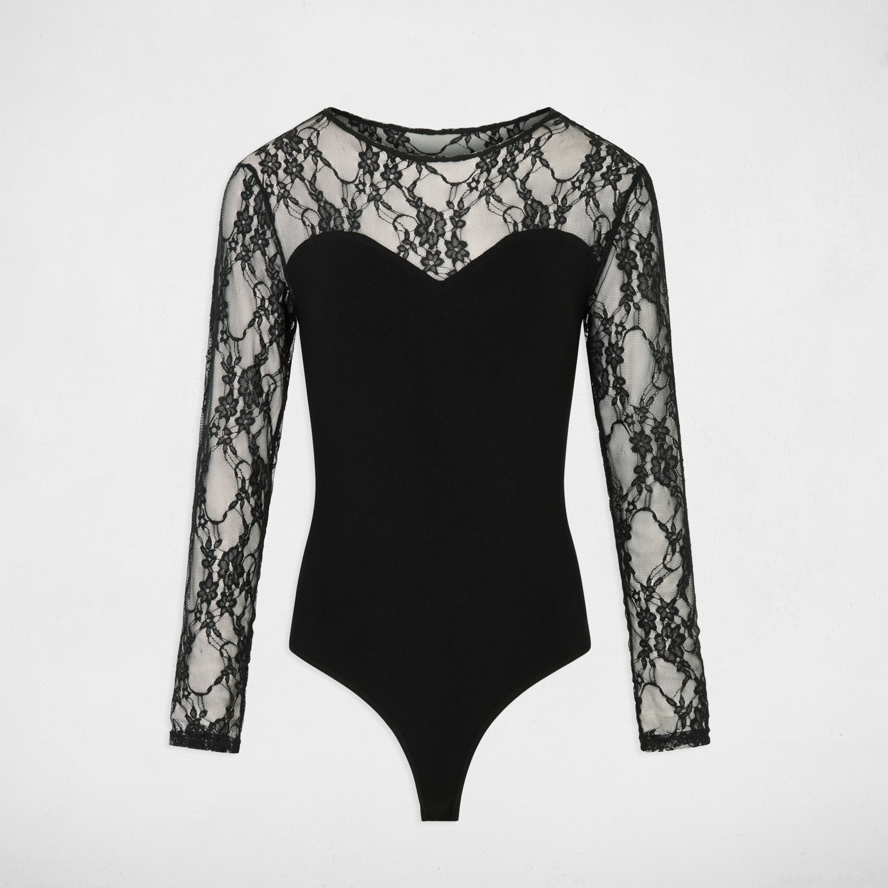 Body kant ronde hals zwart vrouw