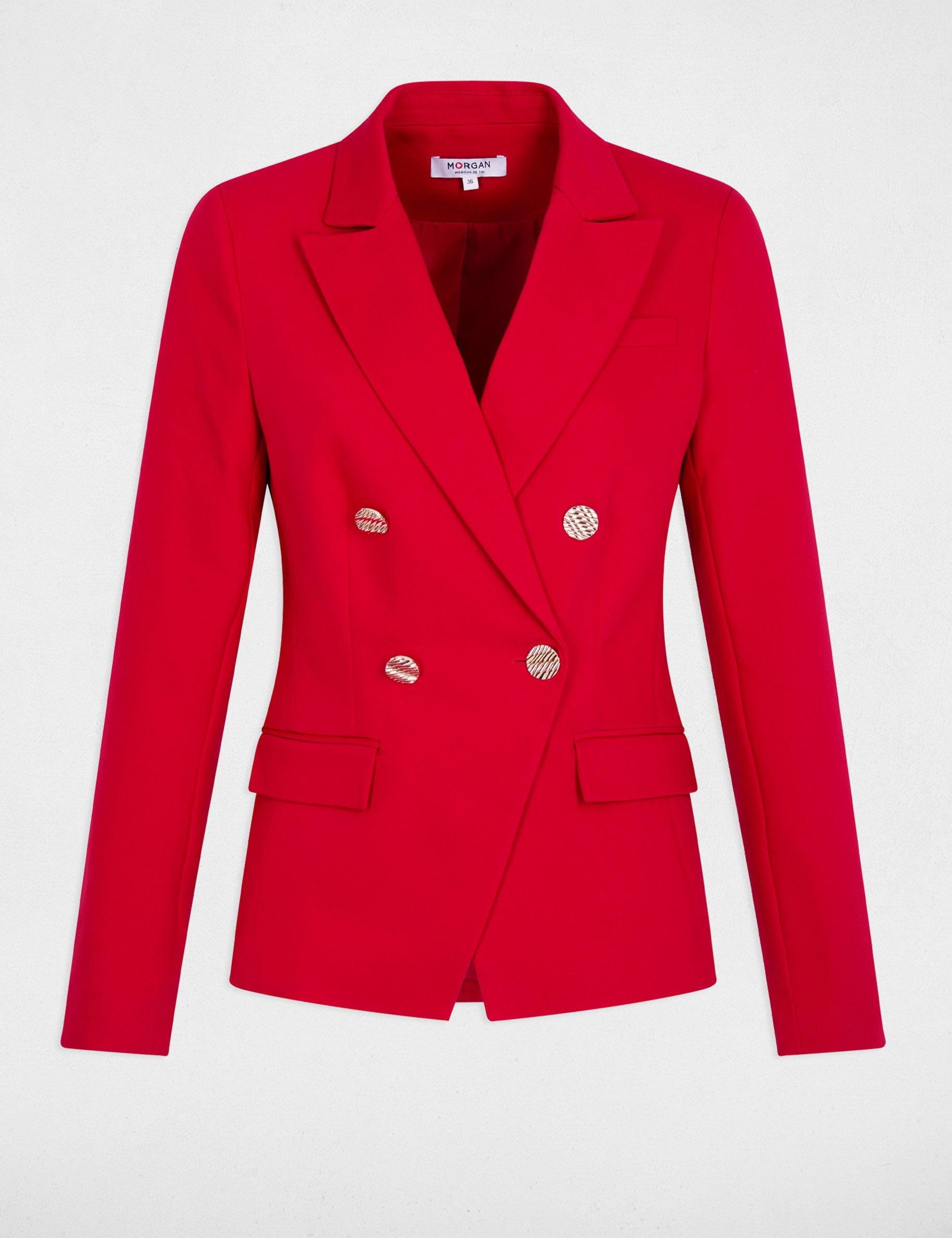 Blazer met dubbele knopenrij rood vrouw