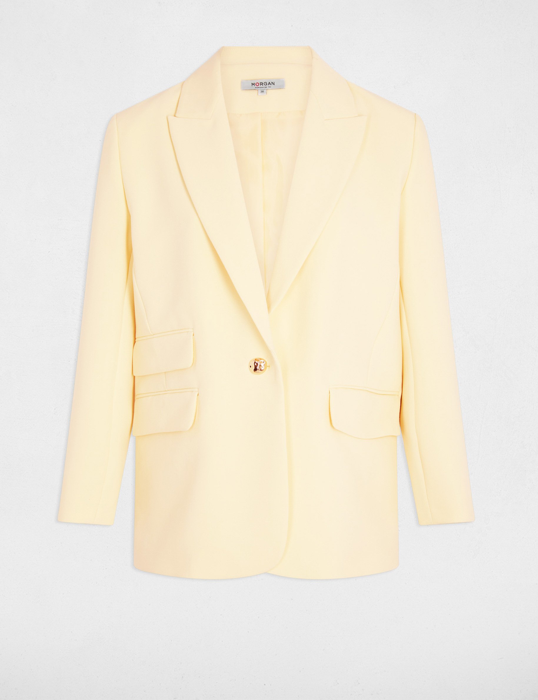 Blazer jas pastel geel vrouw