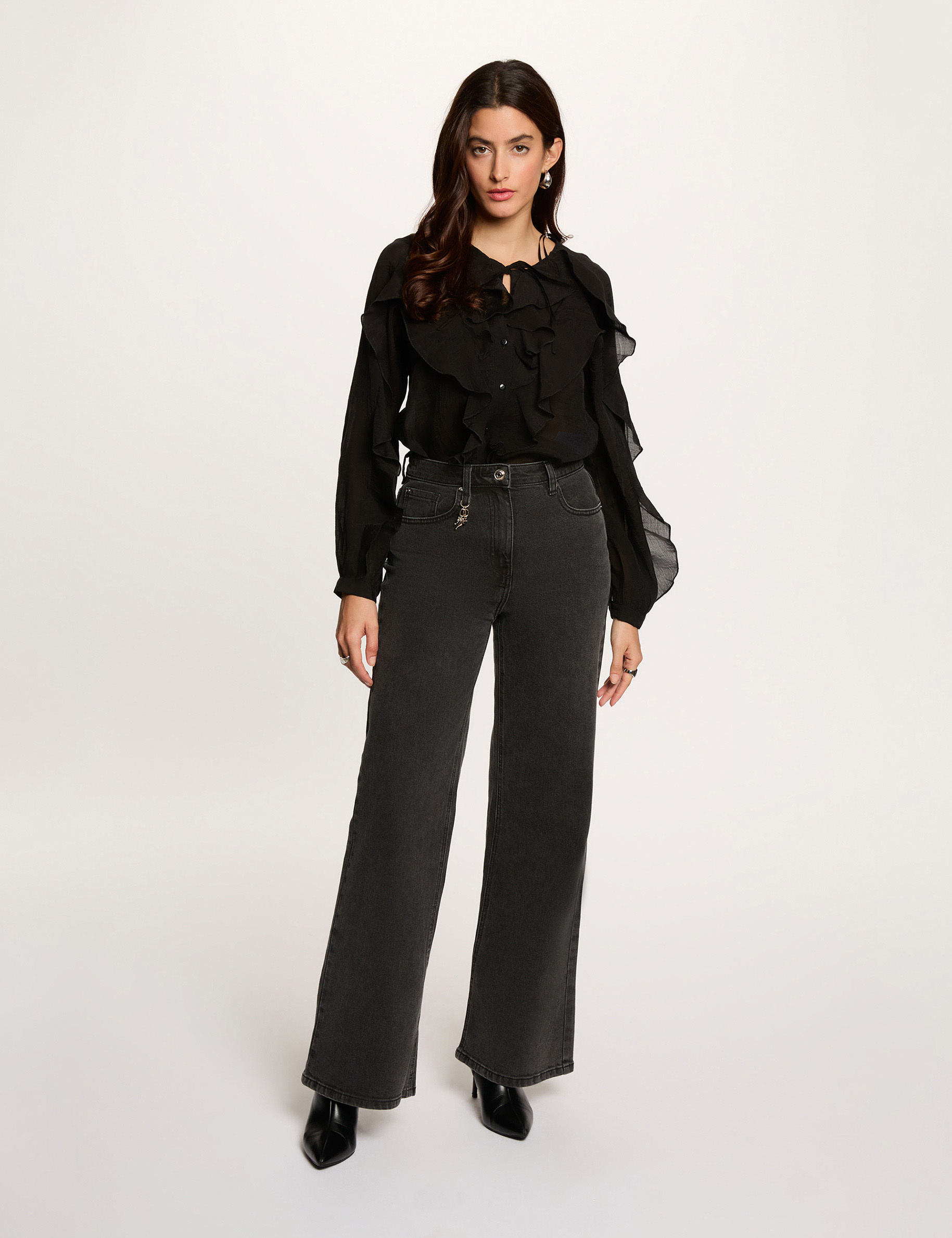 Chemise ajust&eacute;e noir femme