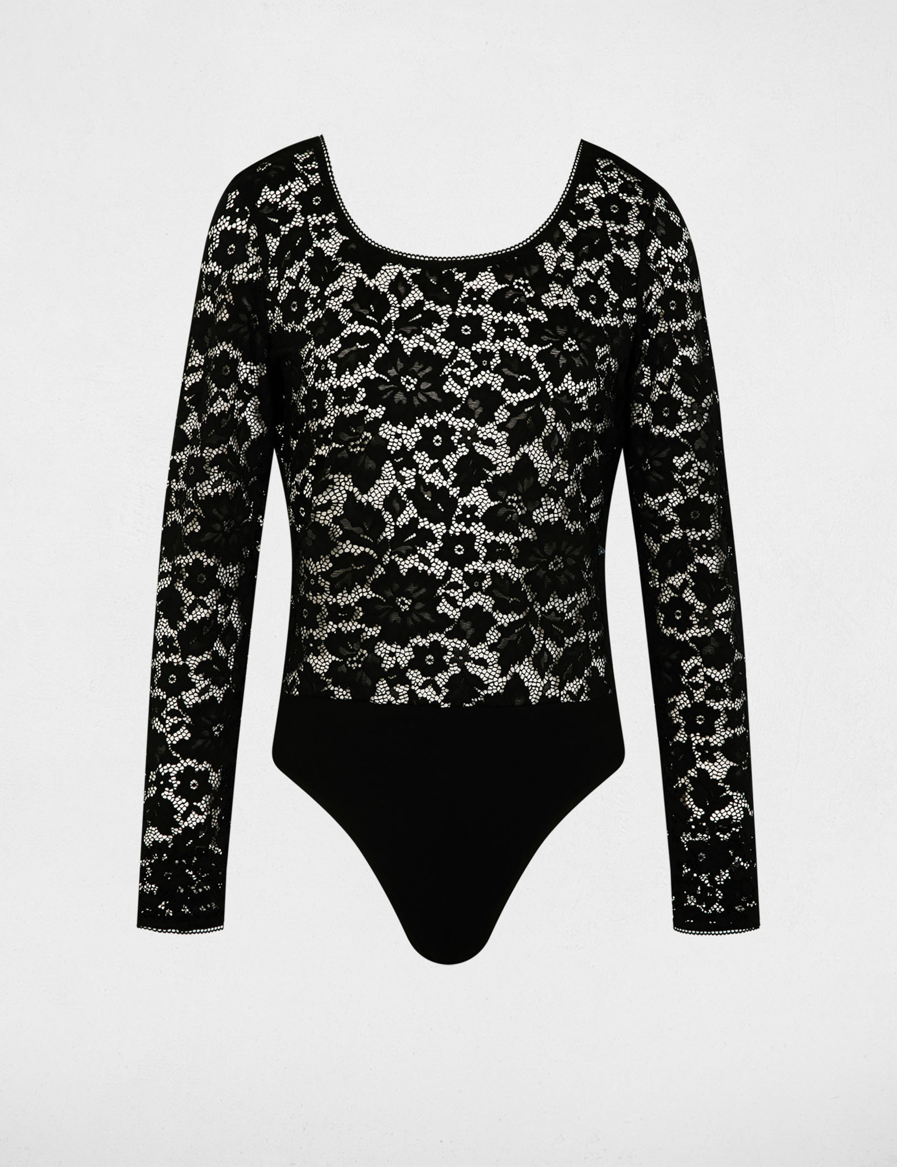 body dentelle decollete noir femme zwart vrouw