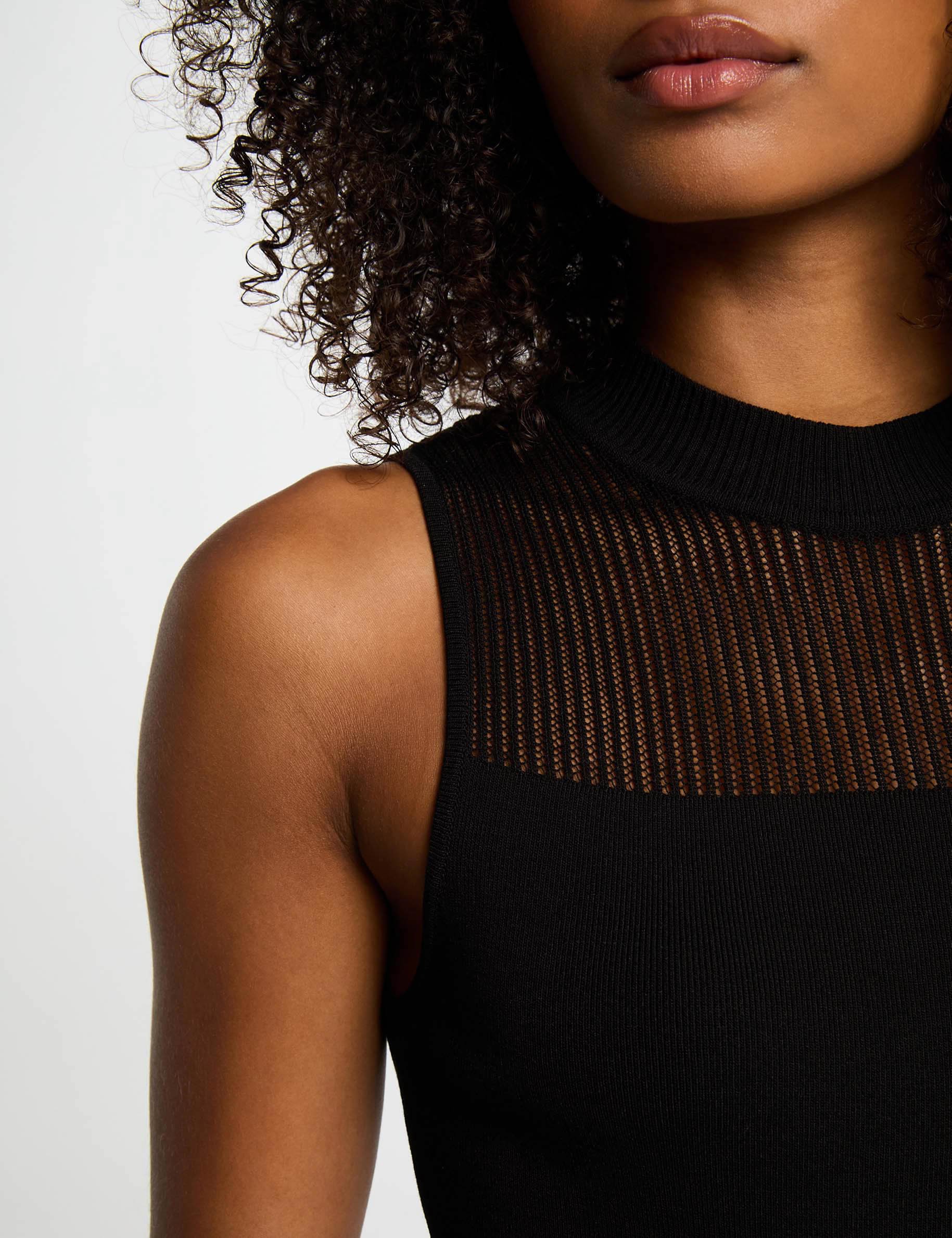 top maille sans manches noir femme Top maille sans manches noir femme