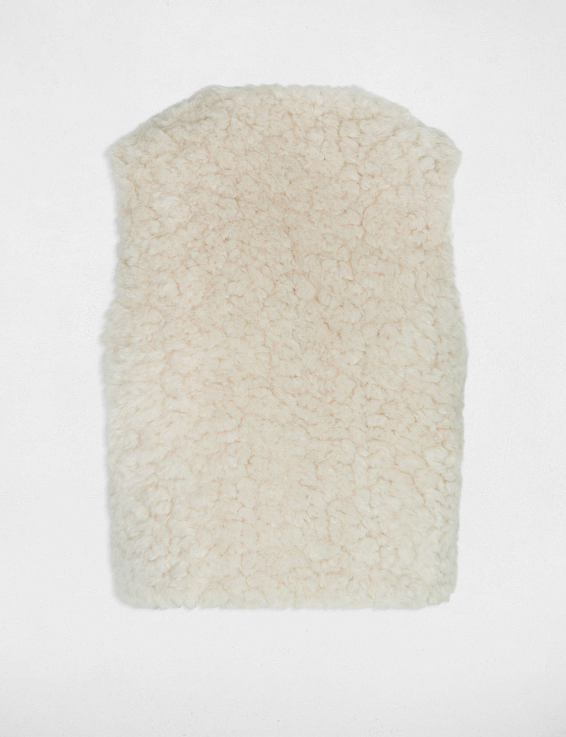 Gilet fausse fourrure ivoire femme