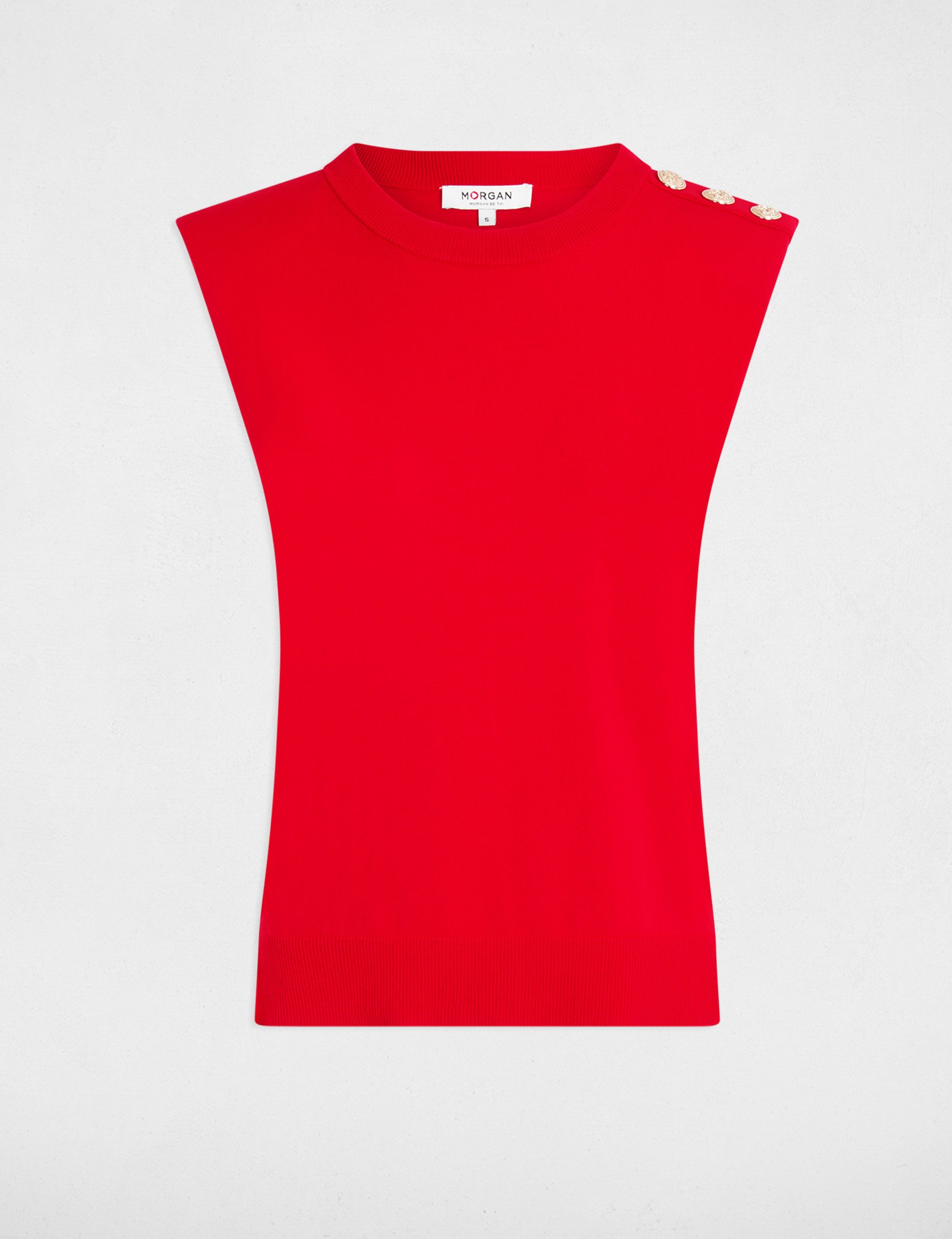 pull sans manches rouge femme Pull sans manches rouge femme