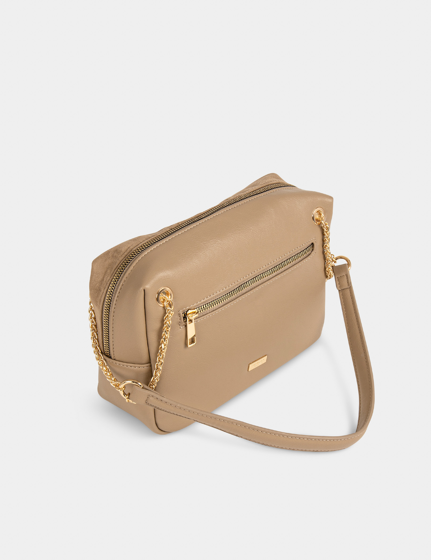 Sac rectangulaire porté-épaule beige femme