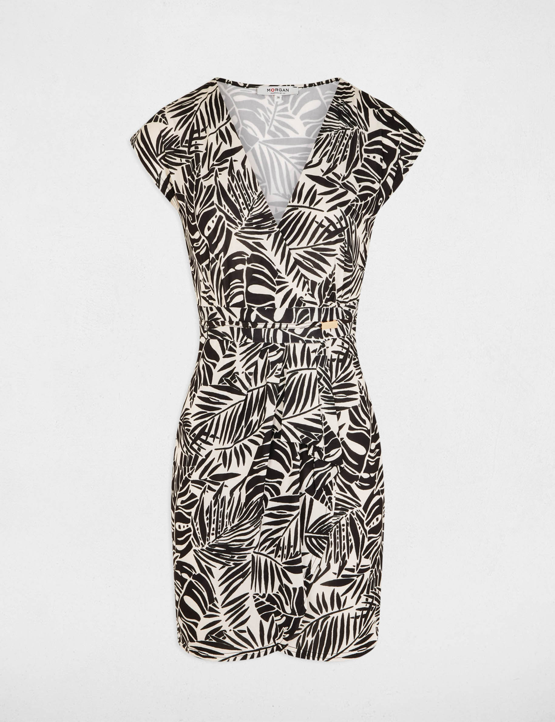 Robe d&eacute;collet&eacute; fluide multicolore femme