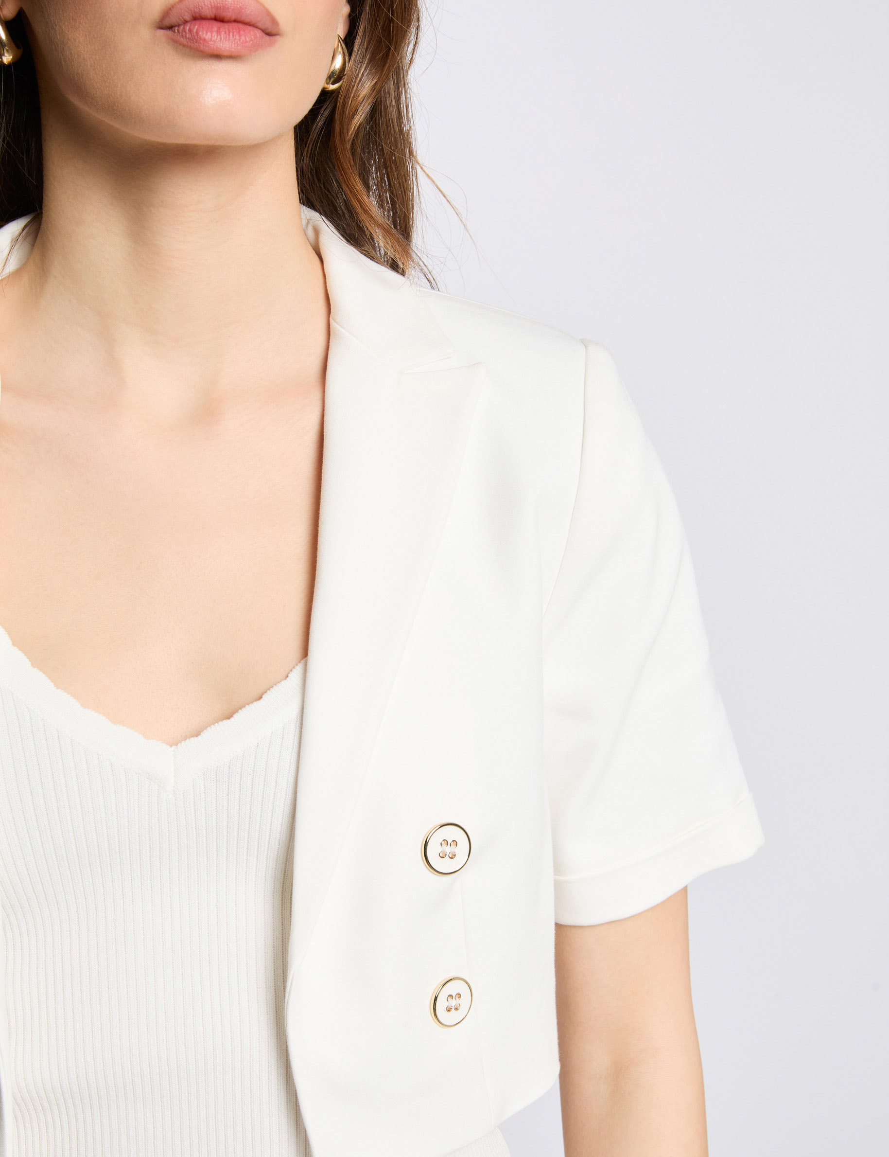 bolero manches courtes blanc femme Boléro manches courtes blanc femme