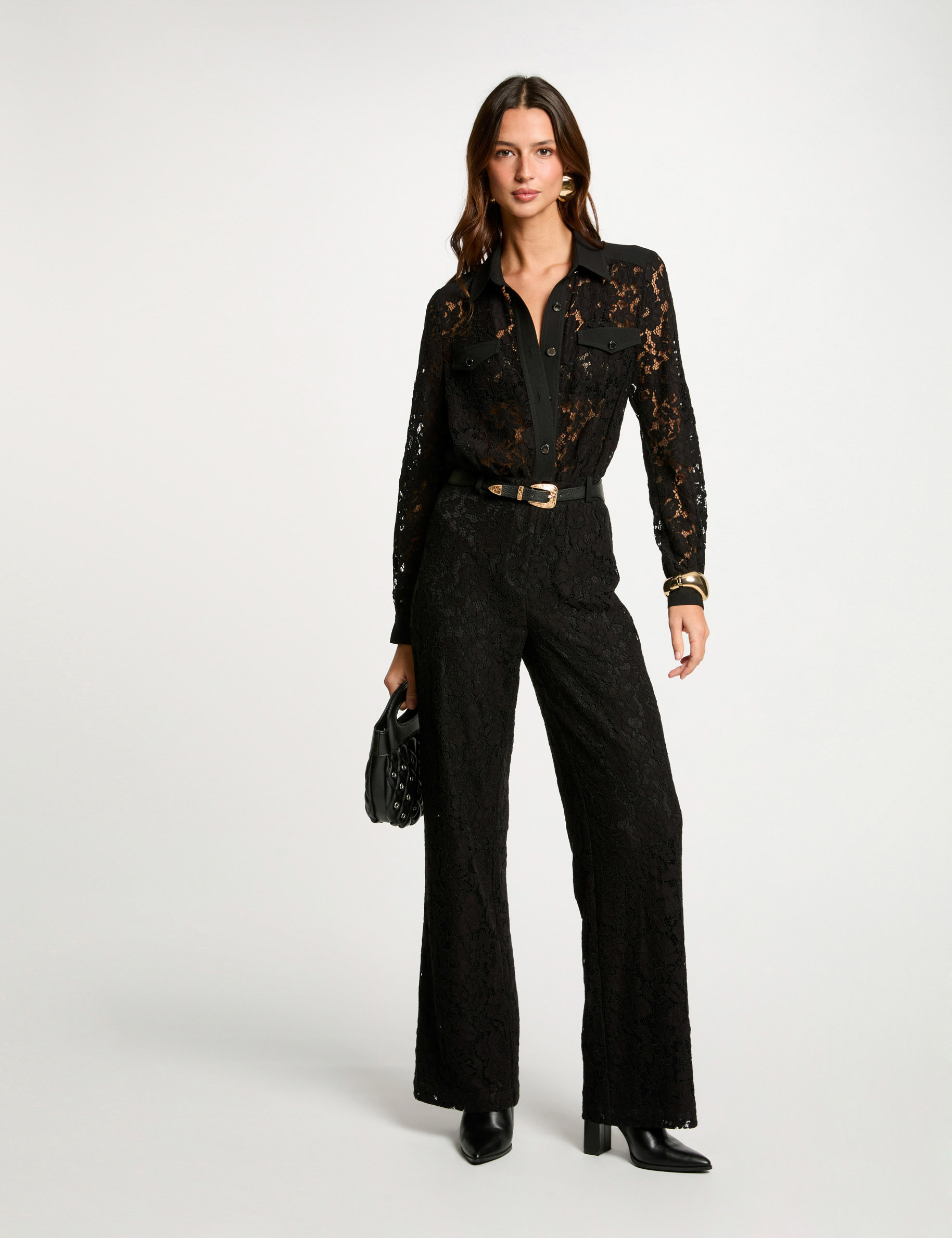 lange kanten jumpsuit zwart vrouw Lange kanten jumpsuit zwart vrouw