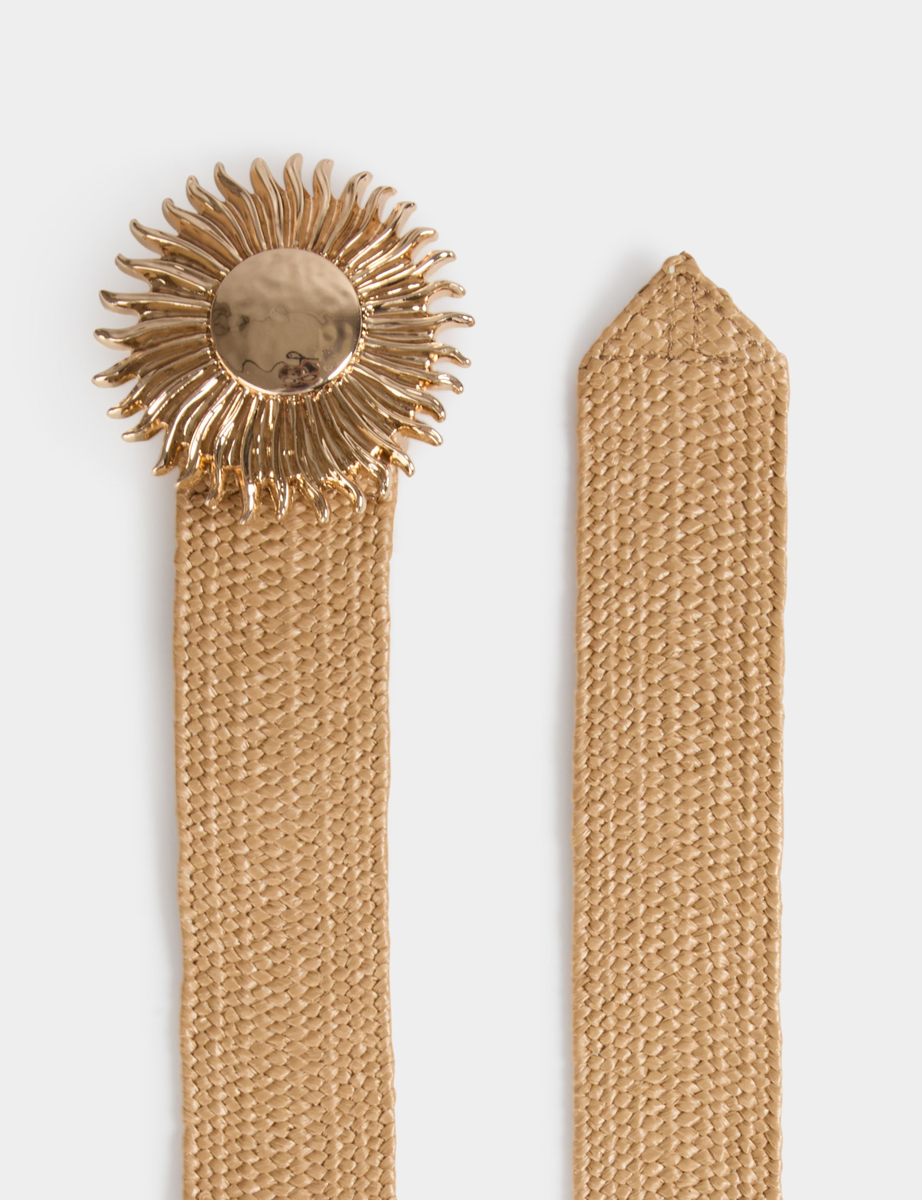 Brede riem beige vrouw
